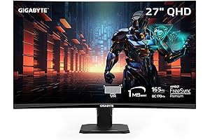 GIGABYTE GS27QC Curved Gaming Monitor 27 Inch 2560 x 1440 165Hz 1ms 1440p