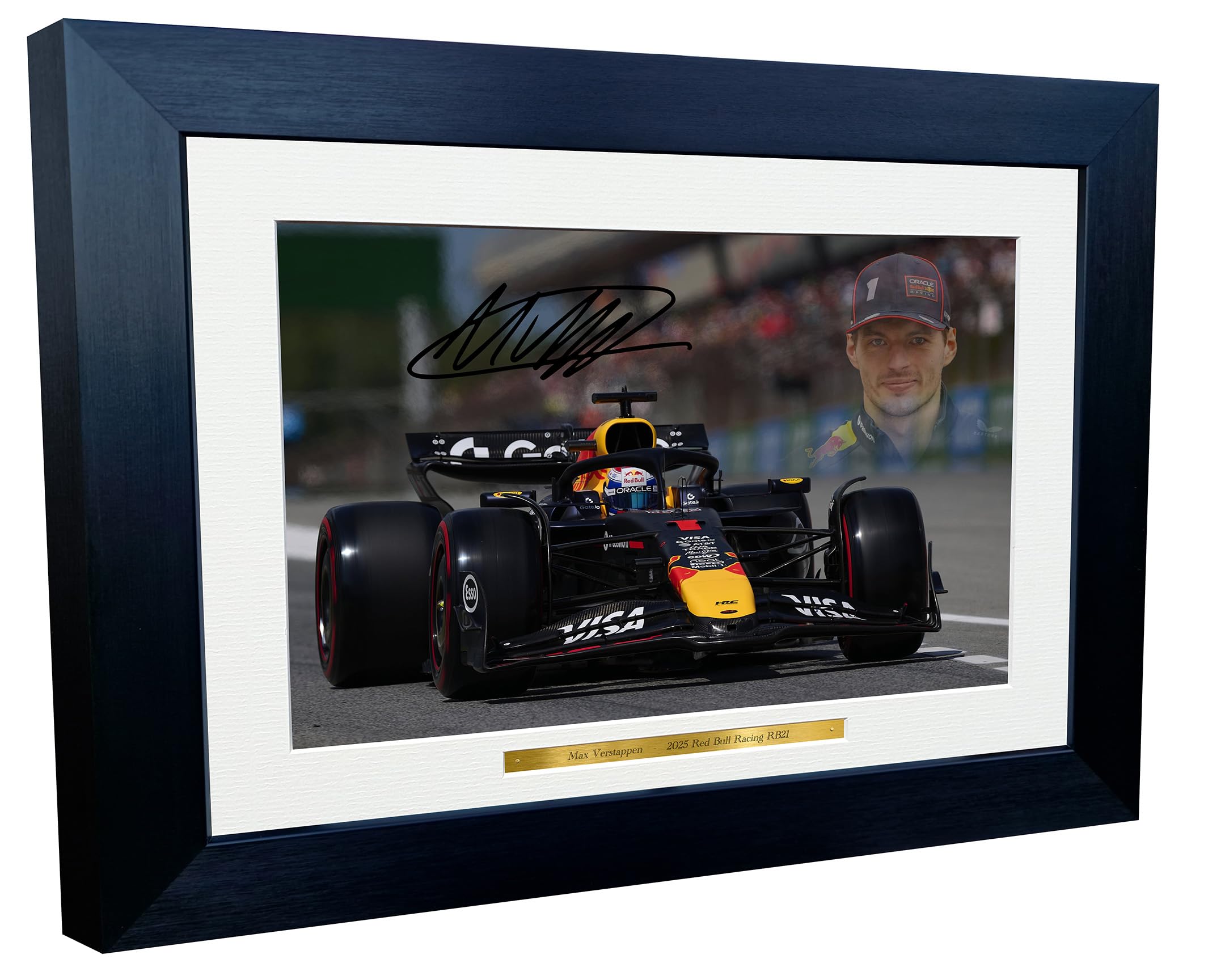 Kitbags & Lockers Black 12X8 A4 2025 Max Verstappen Red Bull Racing Rb21 Autographed Signed Photo Photograph Picture Frame Racing Formula 1 F1 Poster Gift