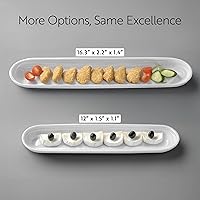 Vista 5 de Restaurantware Siluro - Bandeja de oliva de 12 pulgadas, 1 plato de oliva estrecho, apto para microondas, apto para horno, bandeja estrecha