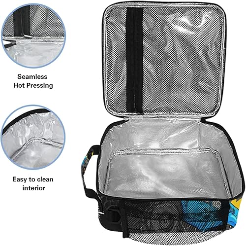 Miniatura 3 de Lonchera para niños y niñas, bolsa térmica con aislamiento térmico Monster Truck Car Trace, kit de bolsa de almuerzo reutilizable para viajes