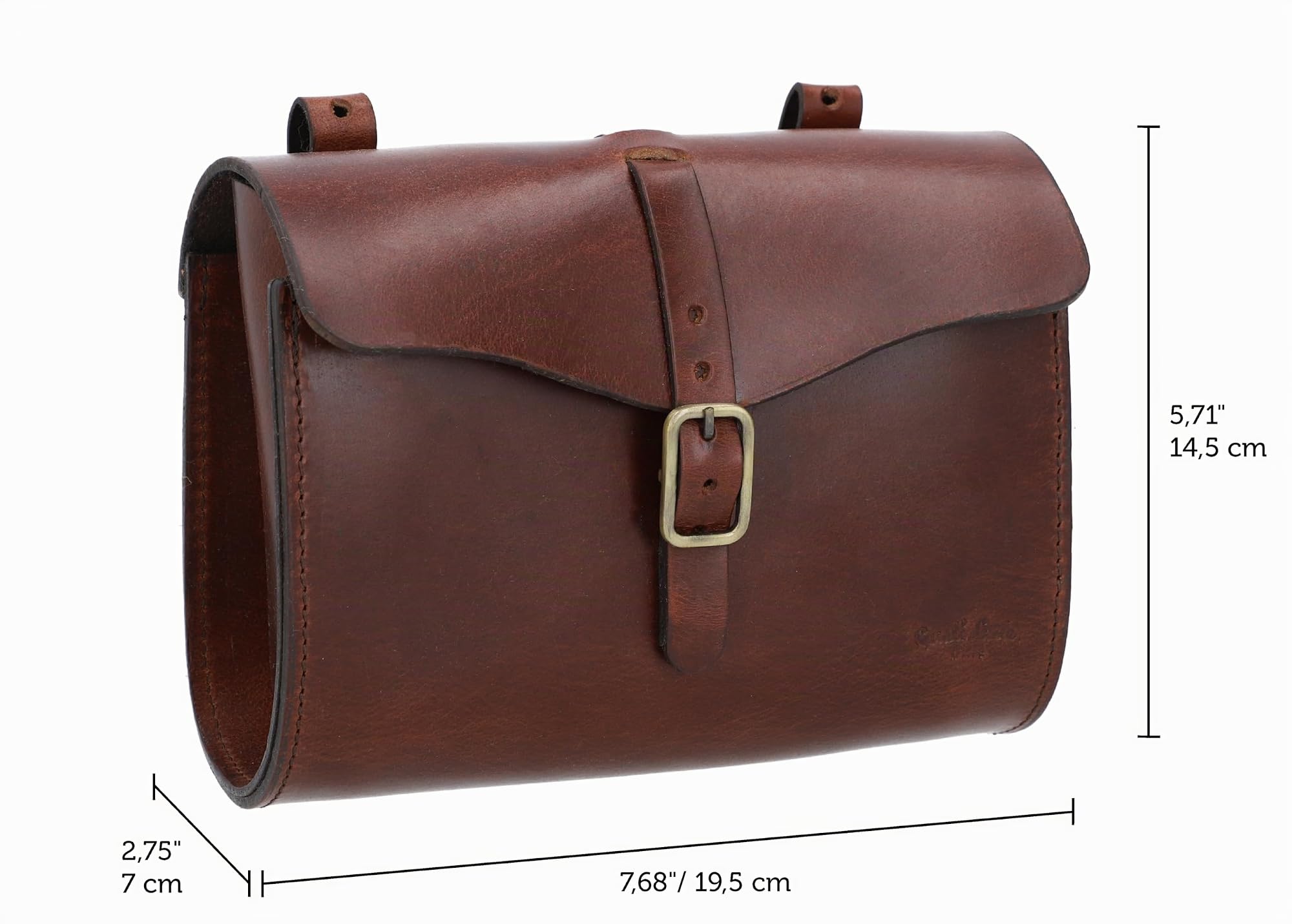 Gusti Sacoche pour Selle de Vélo Bicyclette - Marianne V. Doublure Imperméable Vintage Unisexe Cuir Marron
