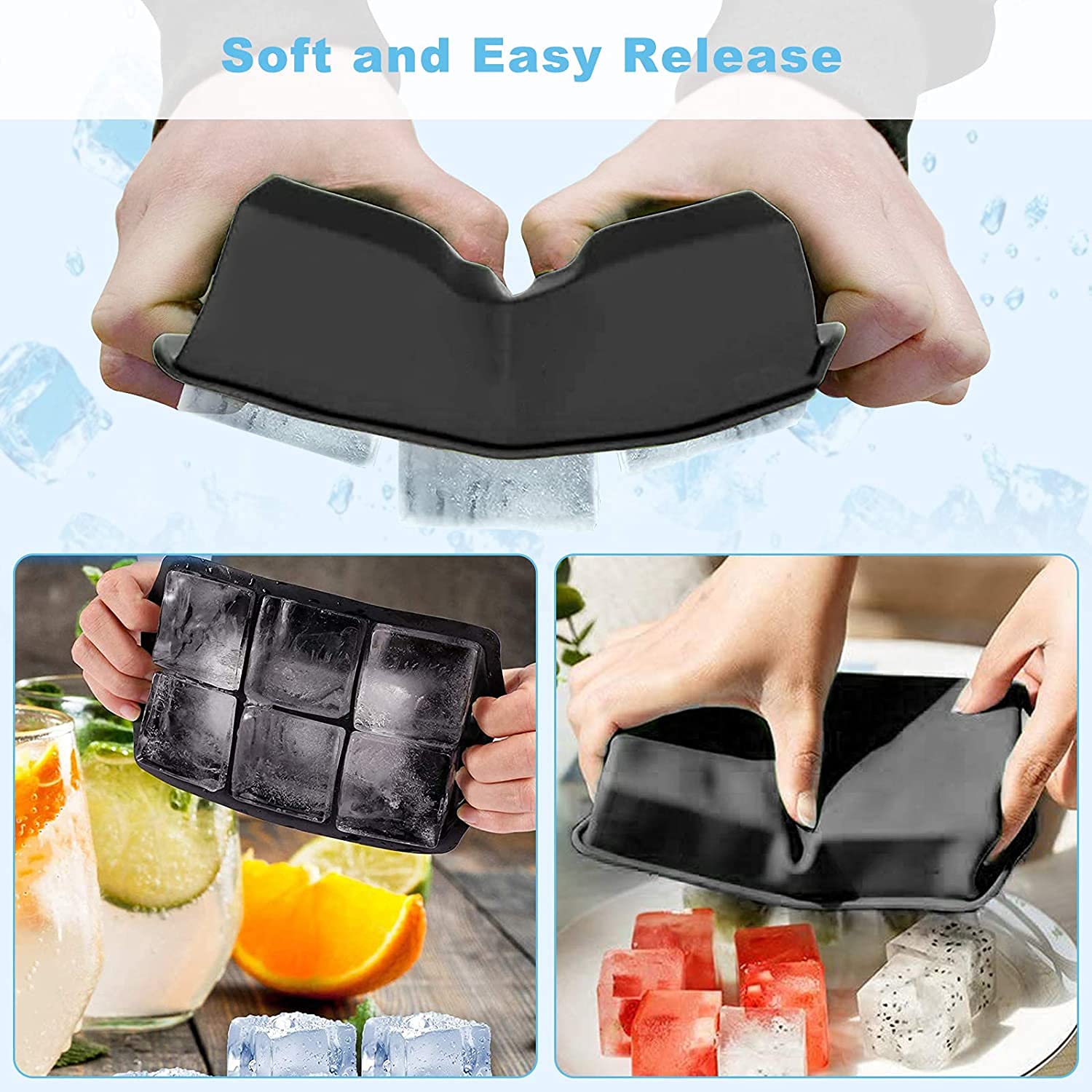 Stampo Per Ghiaccio Sferico Silicone - 4 Pezzi, Sfere Da 6 Cm, Con Coperchio Imbuto, Per Whisky E Cocktail