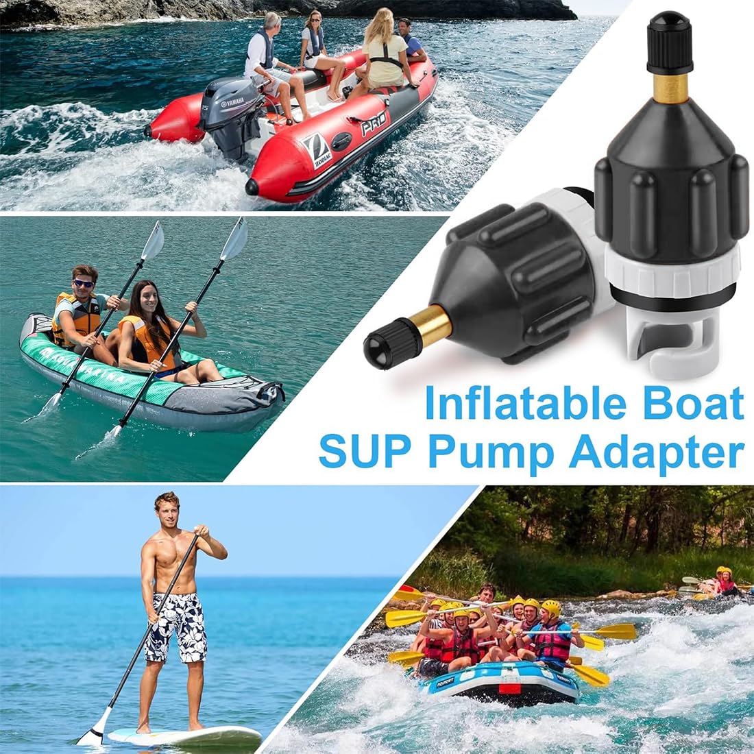 2 sztuki wiosła sup, pionowe wiosło sup, adapter silnika do kajaka Stand-up-Paddleboard, pompa do nadmuchiwanego Stand-up-Paddleboard (czarny).