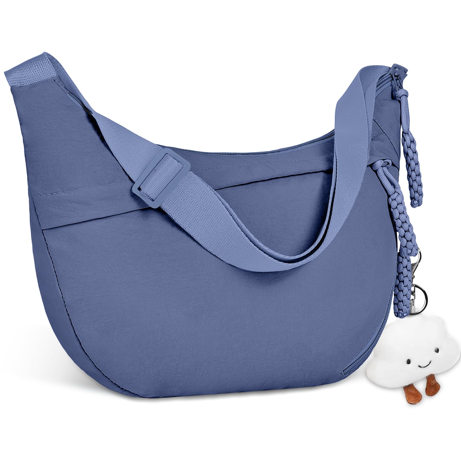 Aucuu Borsa a Tracolla Spalla, Borsa a Tracolla Mezzaluna da Donna, Borsa a Spalla con Pendente, Messenger Crossbody Bag per Shopping Viaggio