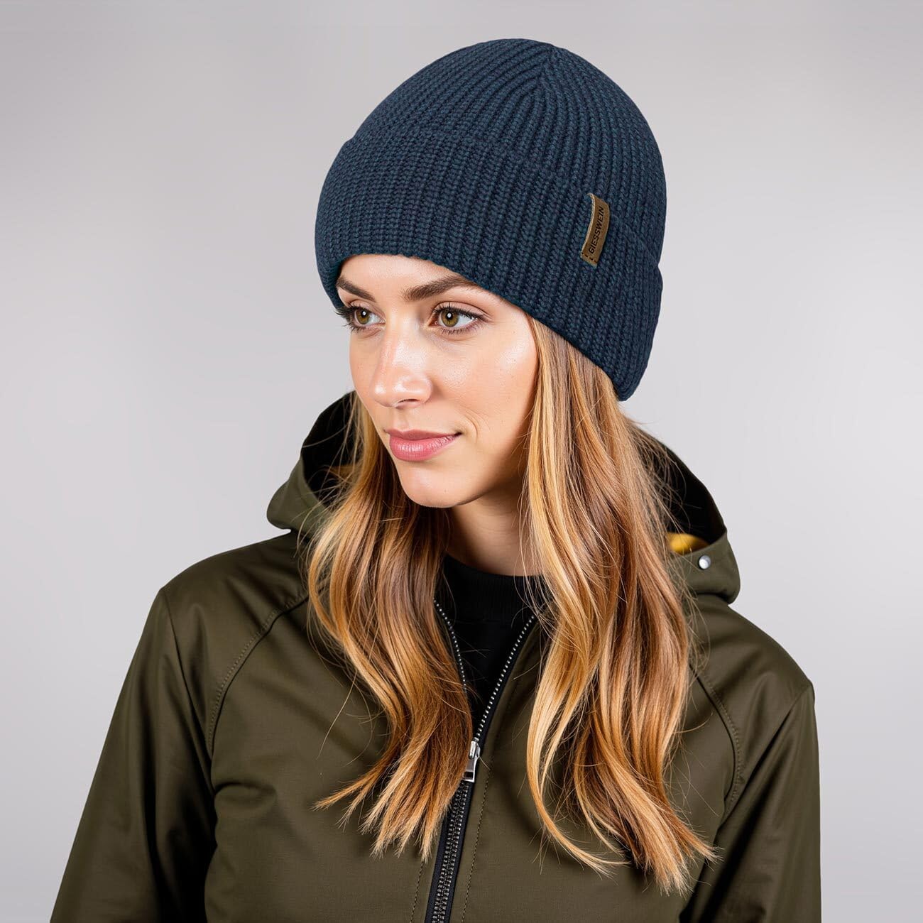 Giesswein Merino Cap Grimming - Warme Beanie mit Umschlagbund