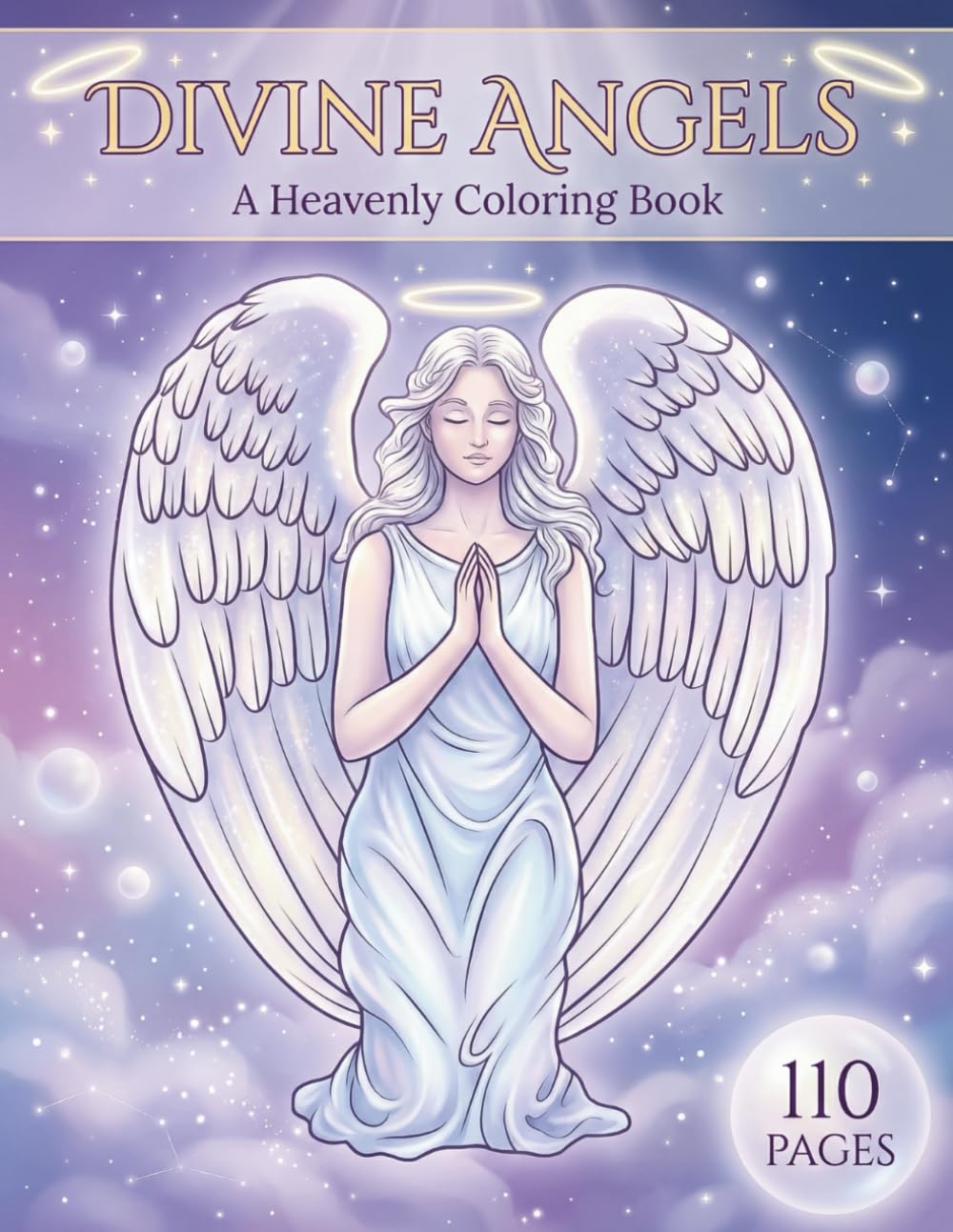 Divine Angels: A Heavenly Coloring Book for Adults and Teens with 110 Pages featuring Guardian Spirits, Celestial Scenes, and Cute Cherubs for Stress Relief (AuraColorLab Mystical Series)