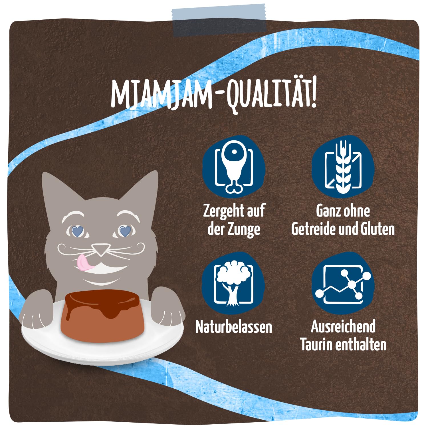 MjAMjAM - Premium Nassfutter für Katzen - Panna Gatto - delikate Ente mit edler Krönung, 12er Pack (2x80g), getreidefrei