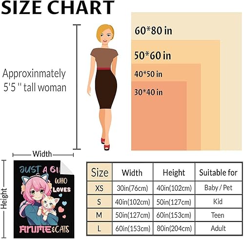 Miniatura 9 de Manta de anime  Manta pequeña de 50 x 40 pulgadas para niños, niñas y niños  Mantas de felpa suave para cama, sofá, manta negra bonita mullida para