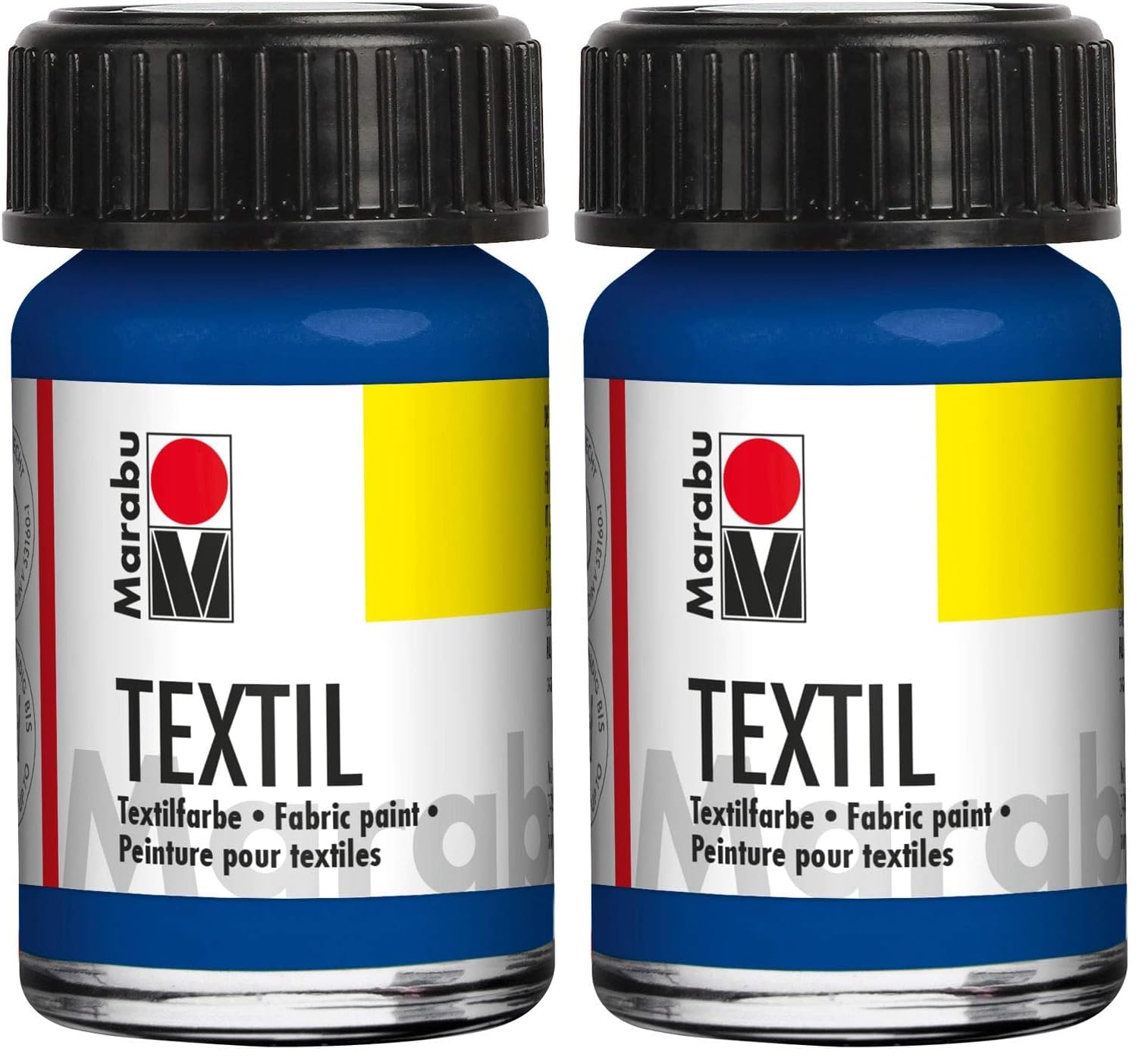 Teinture textile bleu moyen encre tissu clair lavable 60°C Marabu 15ml