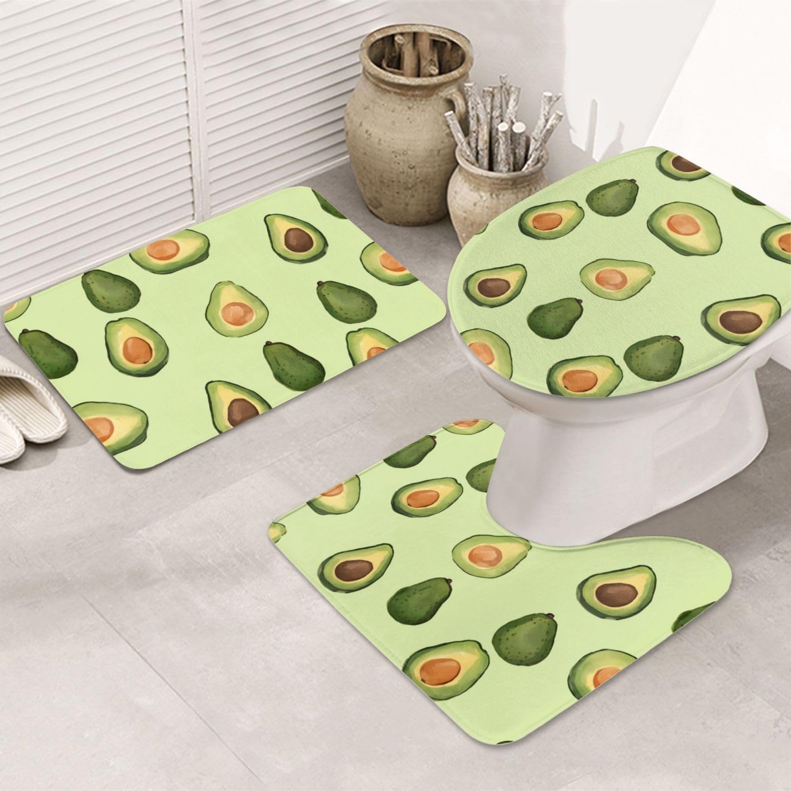 Tapis de bain contour U et housse wc microfibre flanelle pour éliminer l'eau sur le sol