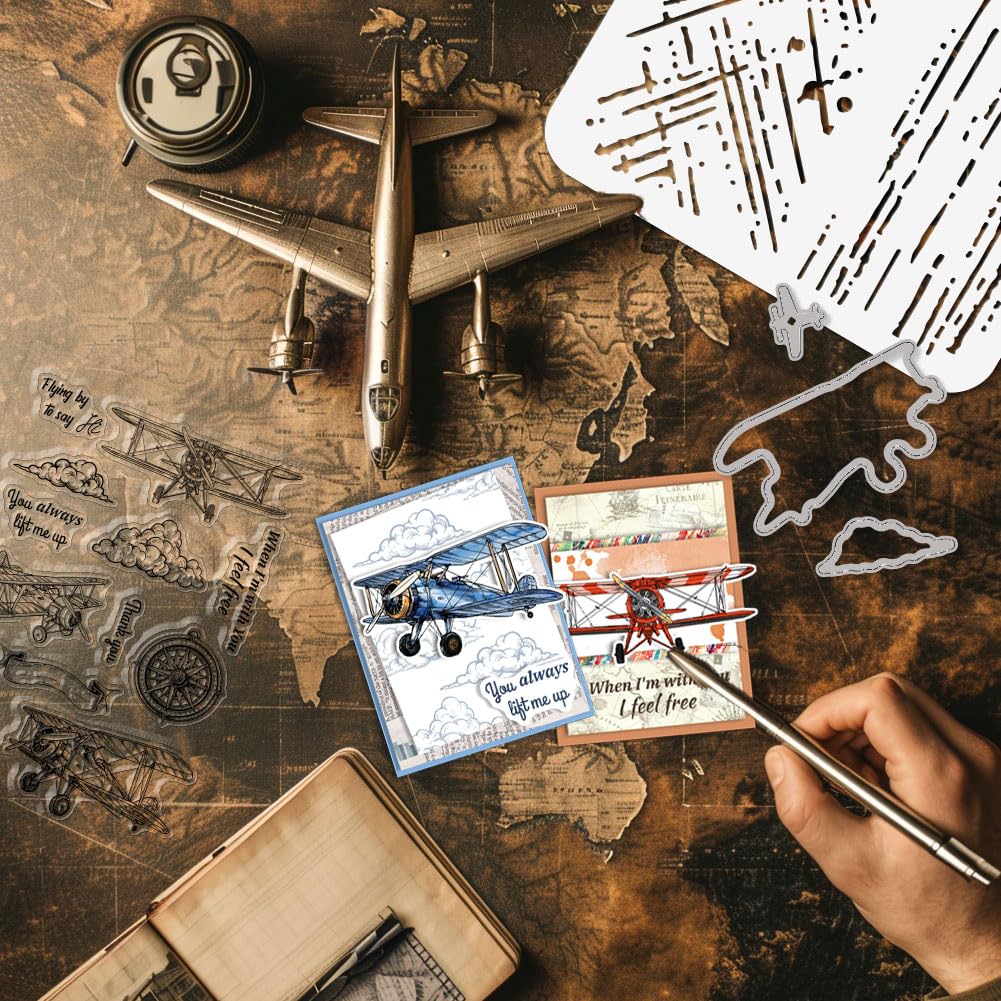 GLOBLELAND Reise-Stempelset – Silikonstempel, Stanzformen & Schablonen Für DIY-Karten & Scrapbooking