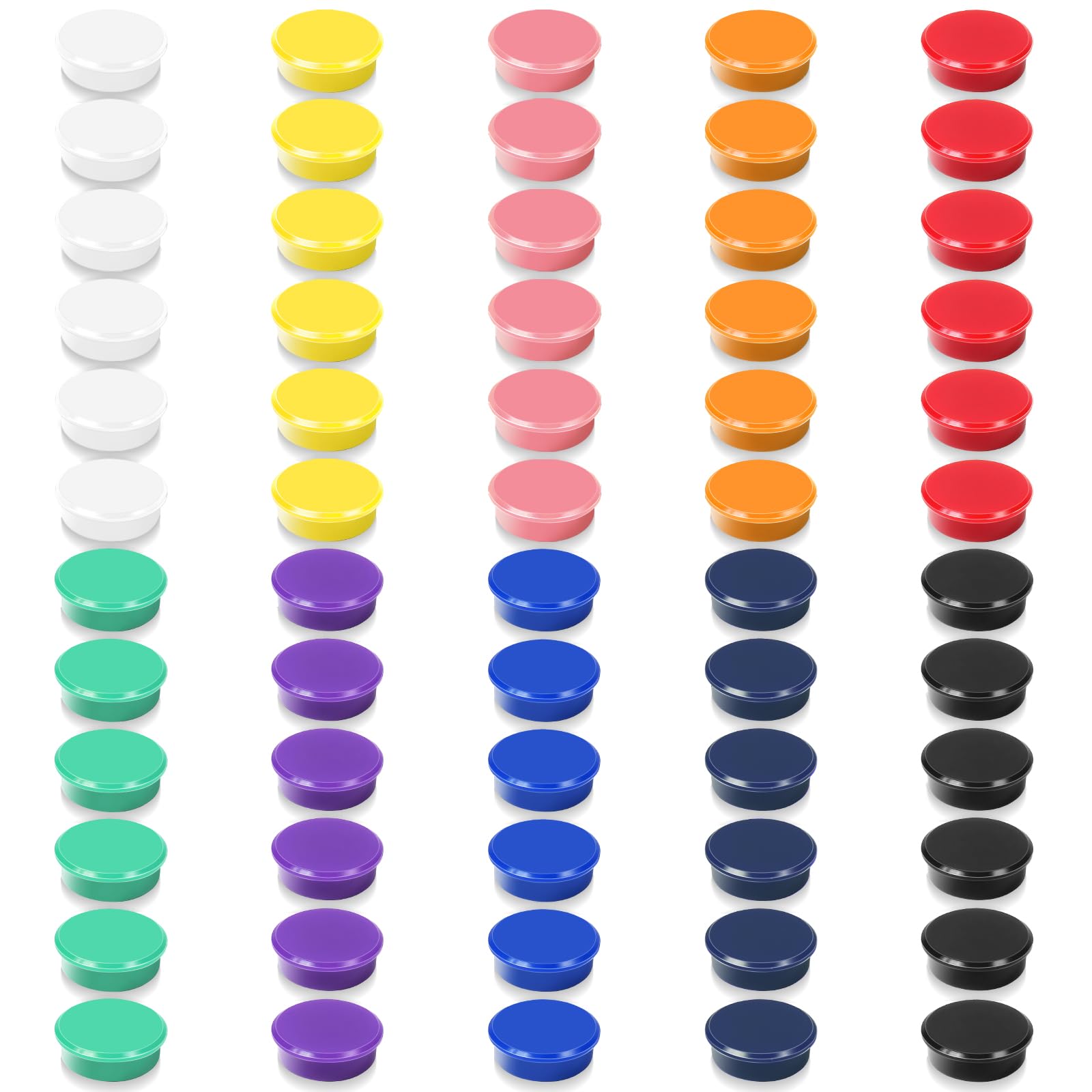 DUJEQM Fridge Magnets, 60PCS Round Strong Magnet Mini Decorative Magnets for Whiteboard, Heavy Duty Cute Magnets, Multi-Use Small Magnet for Crafts, Notice Board, Kitchen, Office, School, 10 Colours — image 1