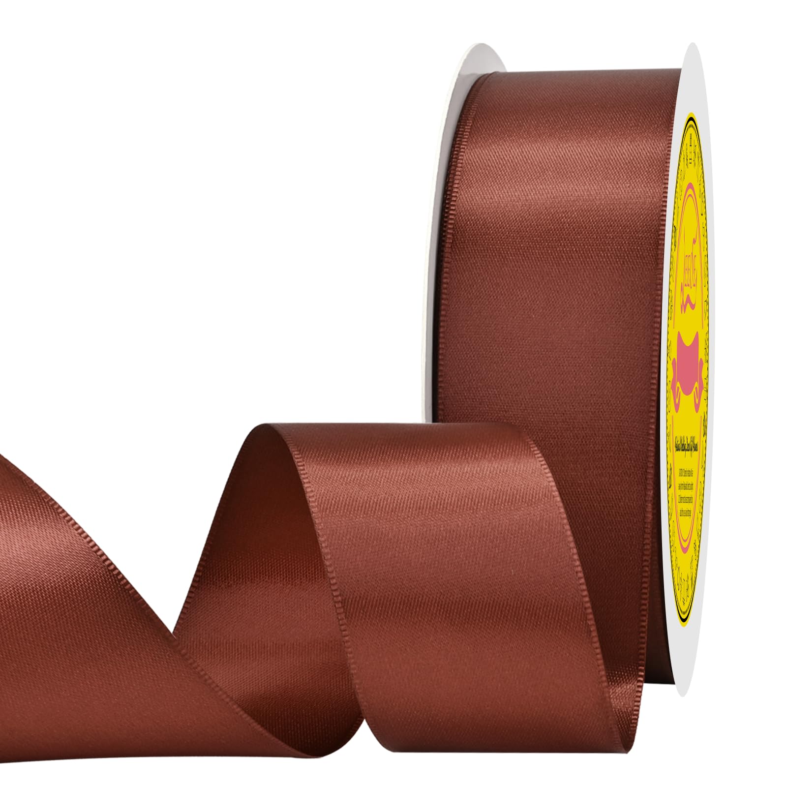 Double Face Rust Satin Ribbon 1-1/2 inch X 50 Yards Polyester Rust Ribbon for Gift Wrapping Very Suitable for Weddings Party Hair Bow Invitation Decorations and More