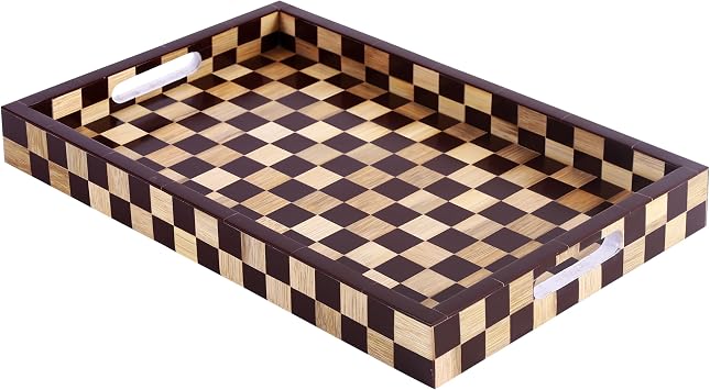 Handicrafts Home Resin Inlay Wood Decorative Serving Ottoman Tray, 17x11