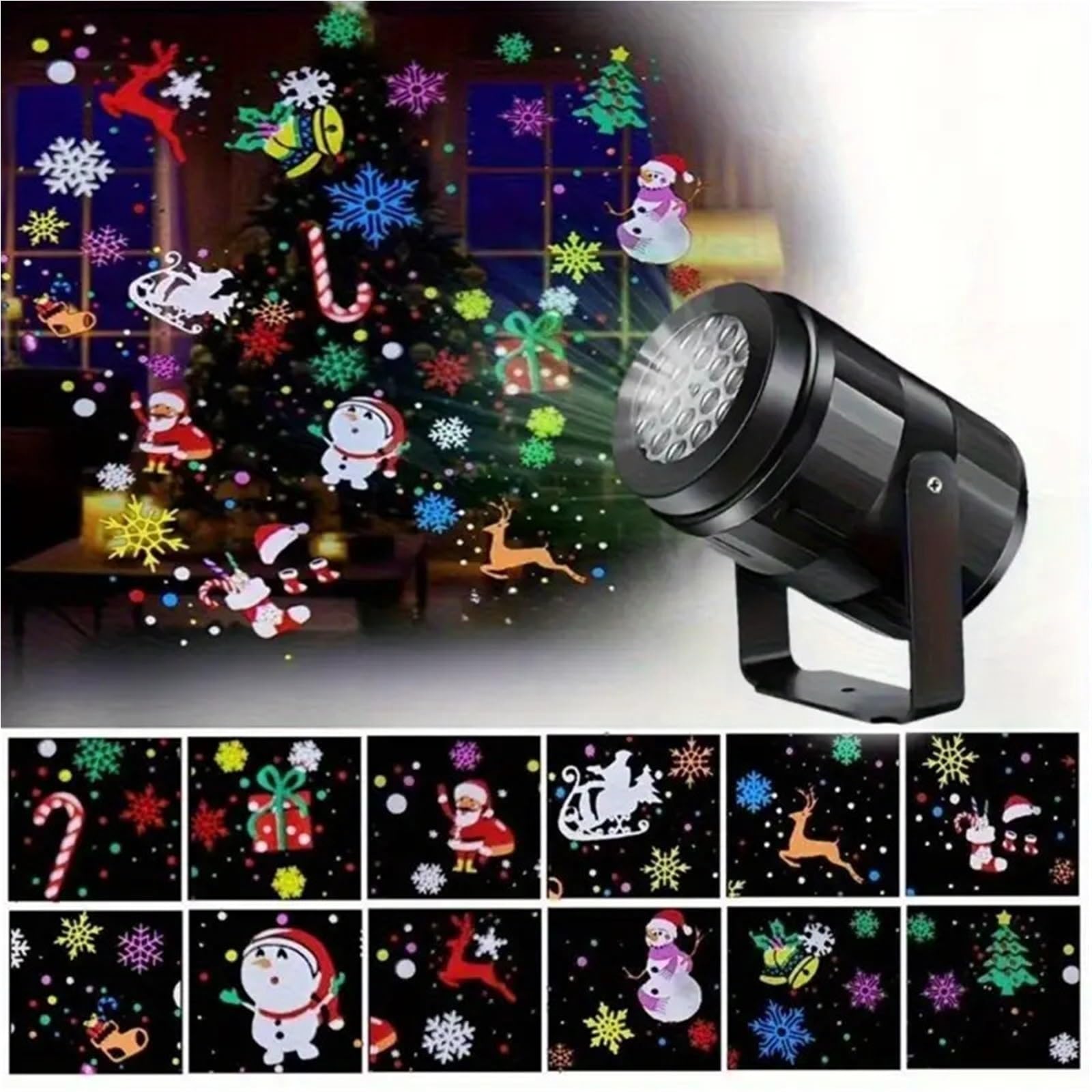Projektorlichter, Weihnachtsschneeflocken-Projektorlichter für Indoor-Partys und Halloween-Dekoration (Weihnachtsmotive)