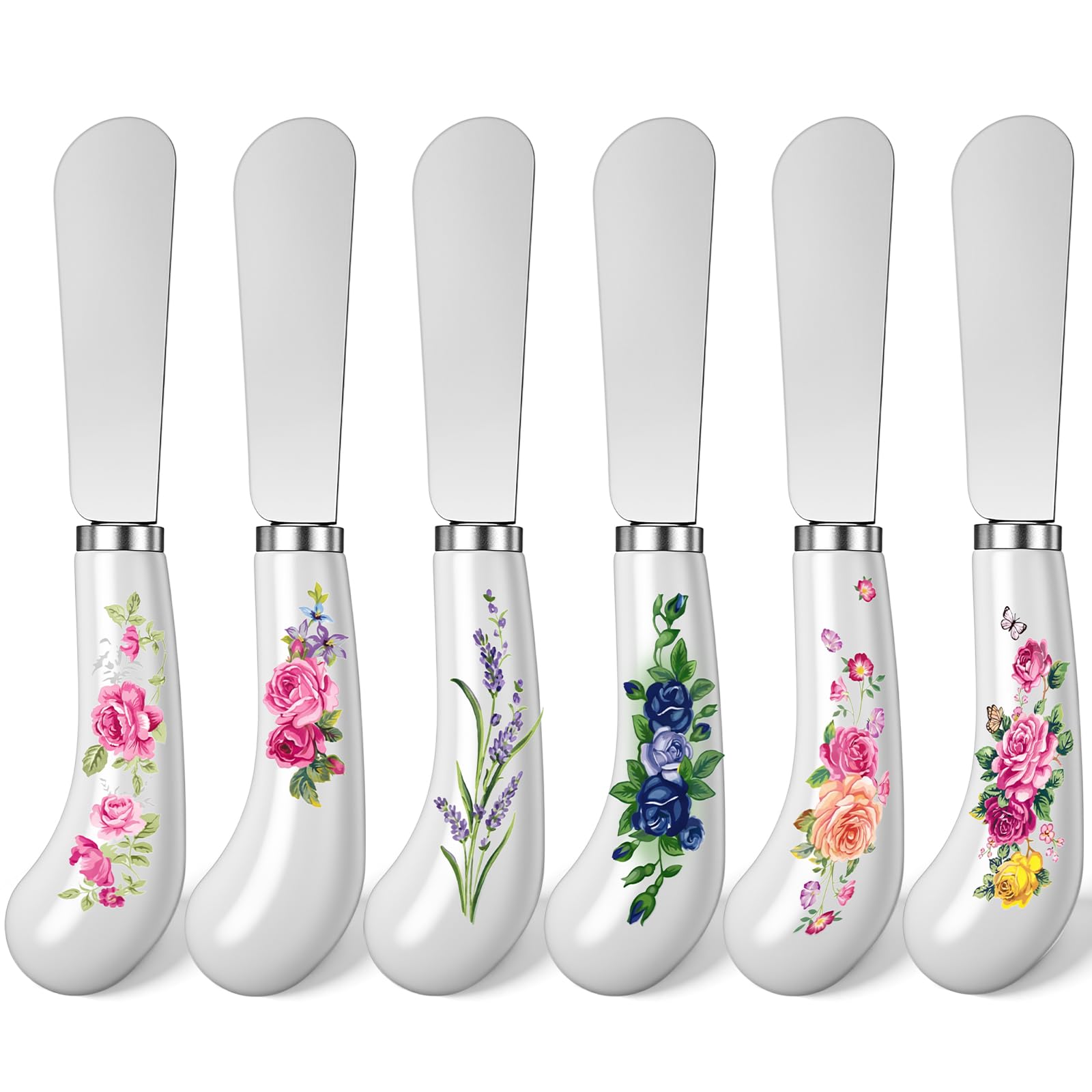Boho Butter Knife Set - 6 Pack Cheese Spreader -10