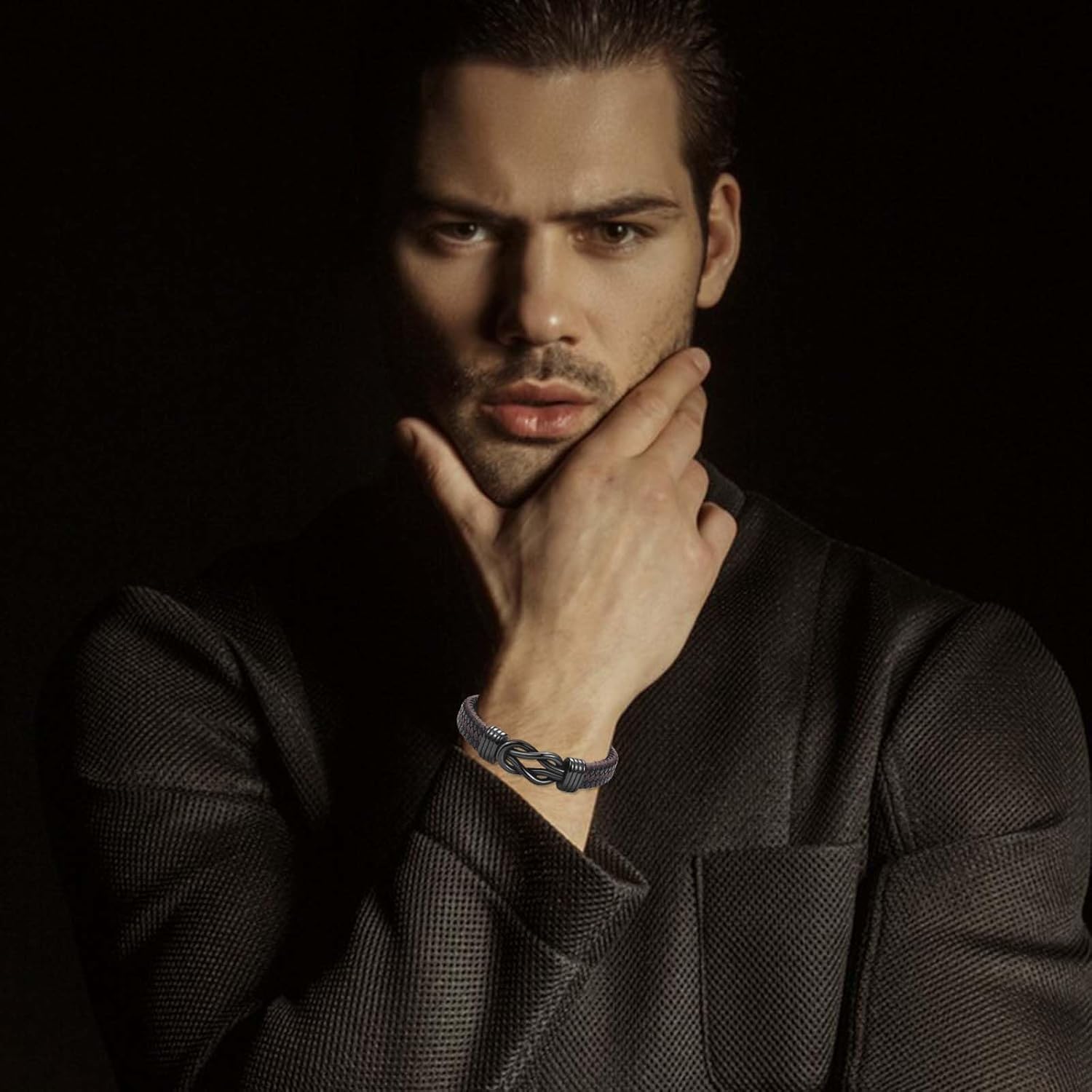 Infinity Knot Bracelet Leather Bracelet Gifts for Son Grandson Nephew Brother Dad Husband Uncle Grandpa Boyfriend, Easter Graduation Christmas Valentines Fathers Day Birthday Gifts for Boys Men Him - Image 6