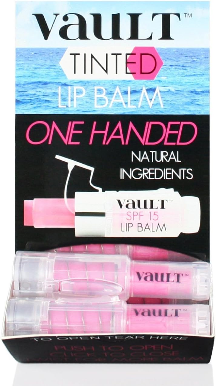 VAULT 24 Count, Tinted Lip Balm, Natural Moisturizing with Shea, Cocoa and Beeswax, Pink Bikini