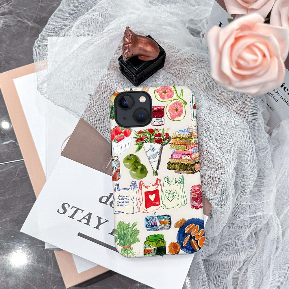 Compatible with iPhone 13,Durable & Shockproof Phone Case Cover Design - Summer Vegetable Book Collage - Image 5