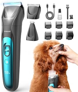 oneisall Kit de aseo para perros, afeitadora silenciosa inalámbrica para perros y gatos