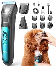 oneisall Dog Grooming Clippers & Paw Trimmer Kit 2-in-1,Pet Shaver with LED Light, Quiet Design for Dogs Cats,Cordless Dog Clippers for Full-Body Grooming and Safe Paw Care