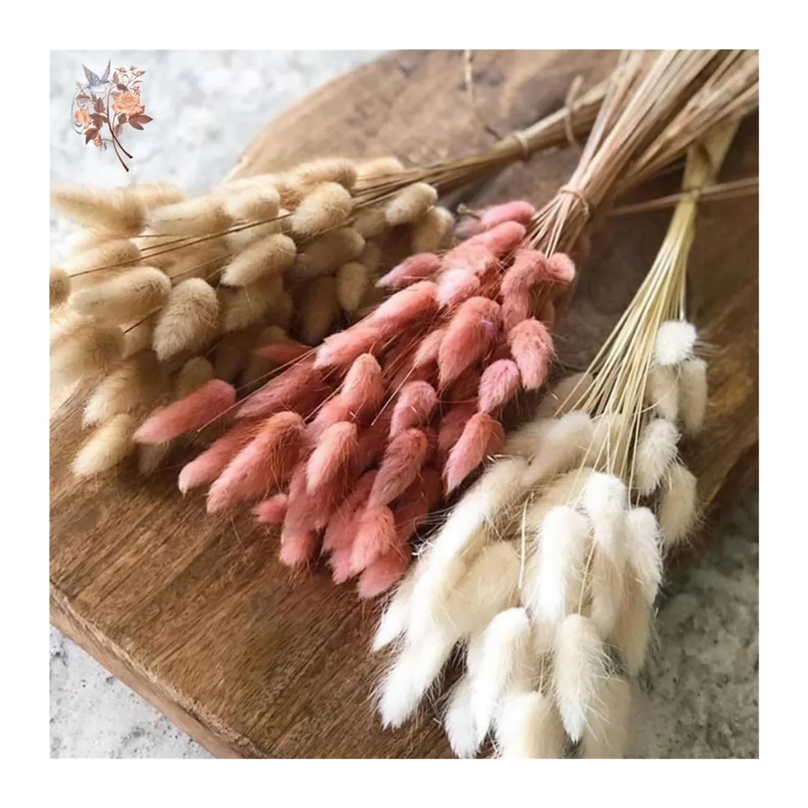 Generico 50/100 pièces d'herbe naturelle de queue de lapin, fleurs séchées pour bouquet de mariée, décoration intérieure et photographie(jaune, 50PCS)