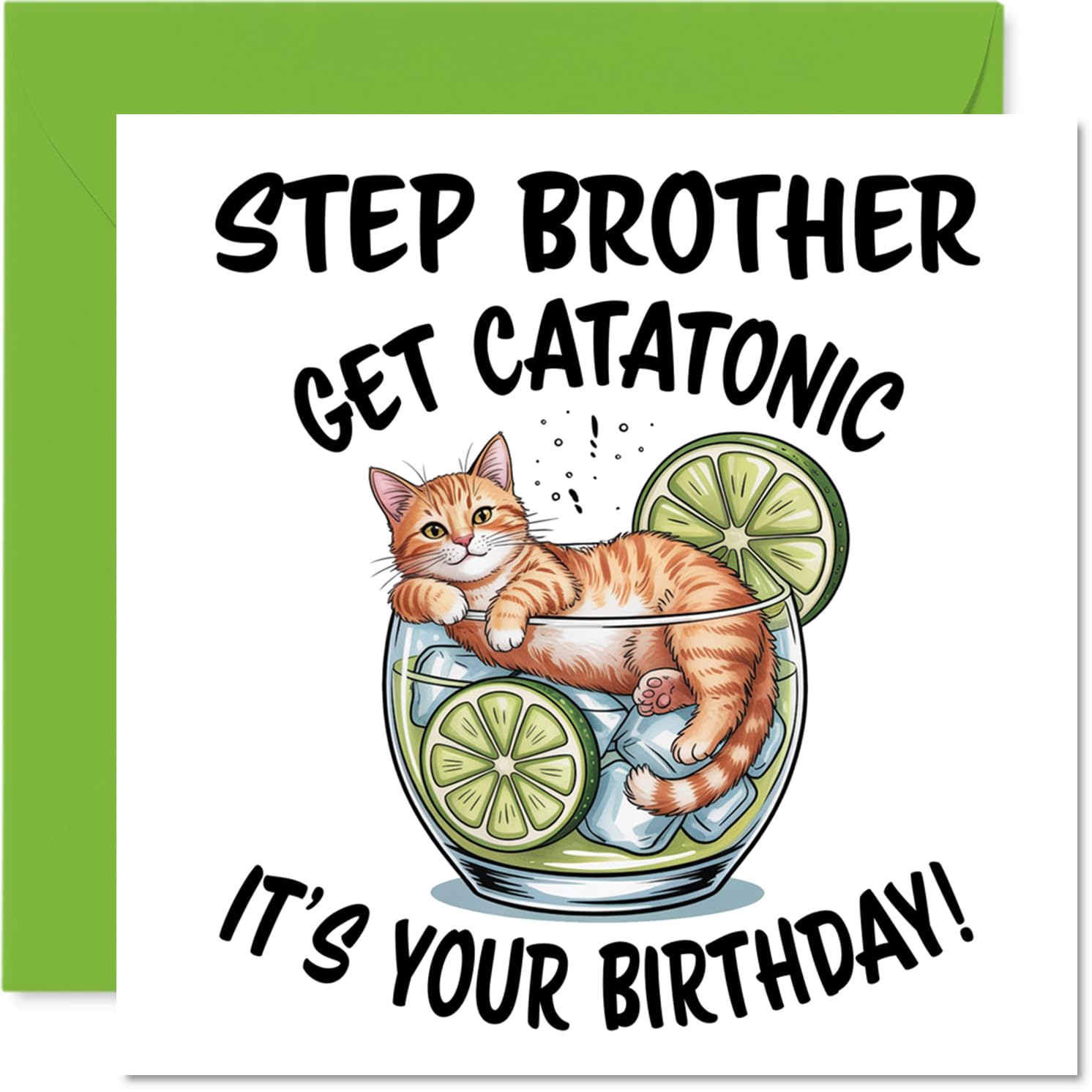 Step Brother Birthday Card, Catatonic