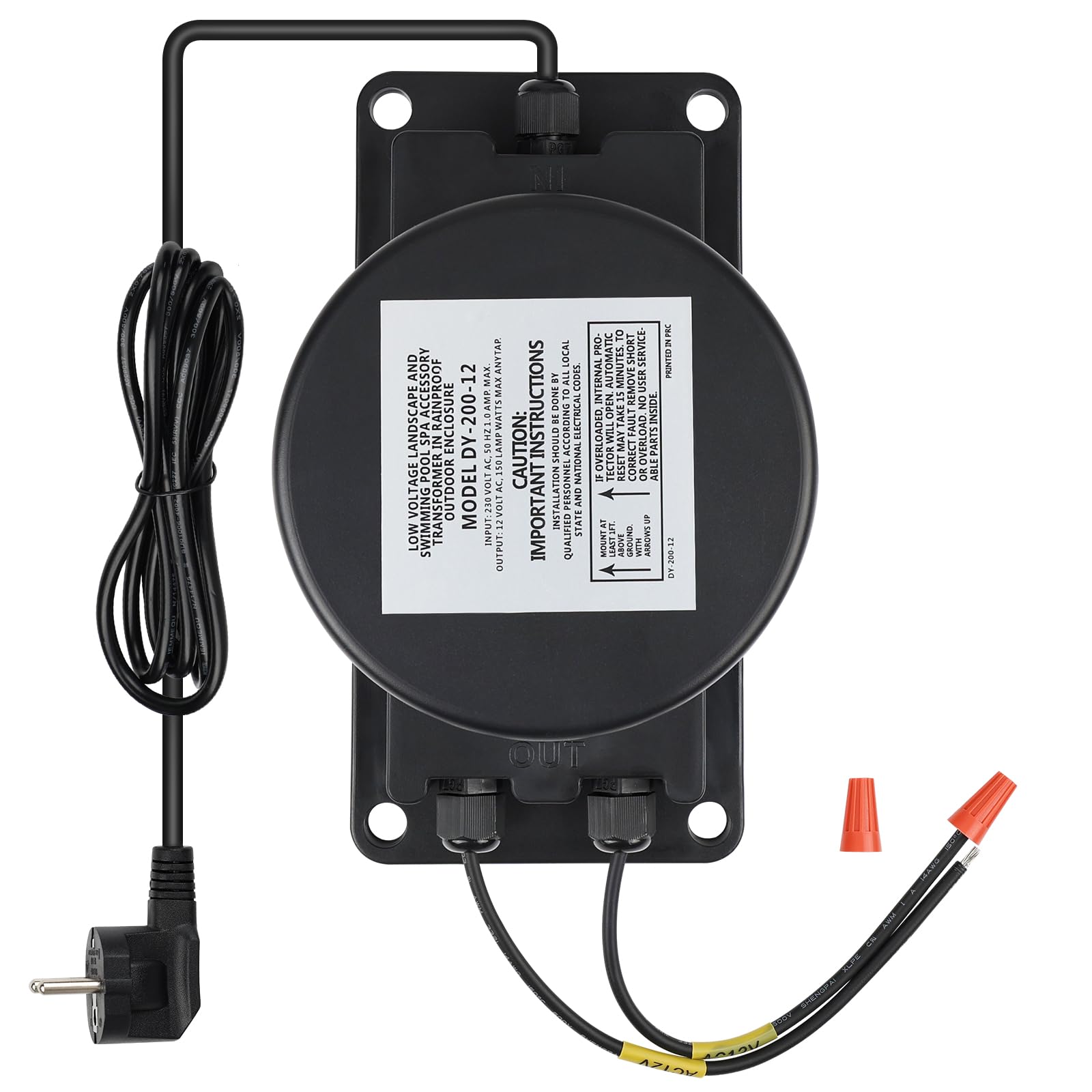 COOLWEST Transformador 220V a 12V CA Exterior, 150W Fuente de Alimentación LED Driver IP67 para iluminación de piscinas de Bajo Voltaje, Focos, Tiras LED