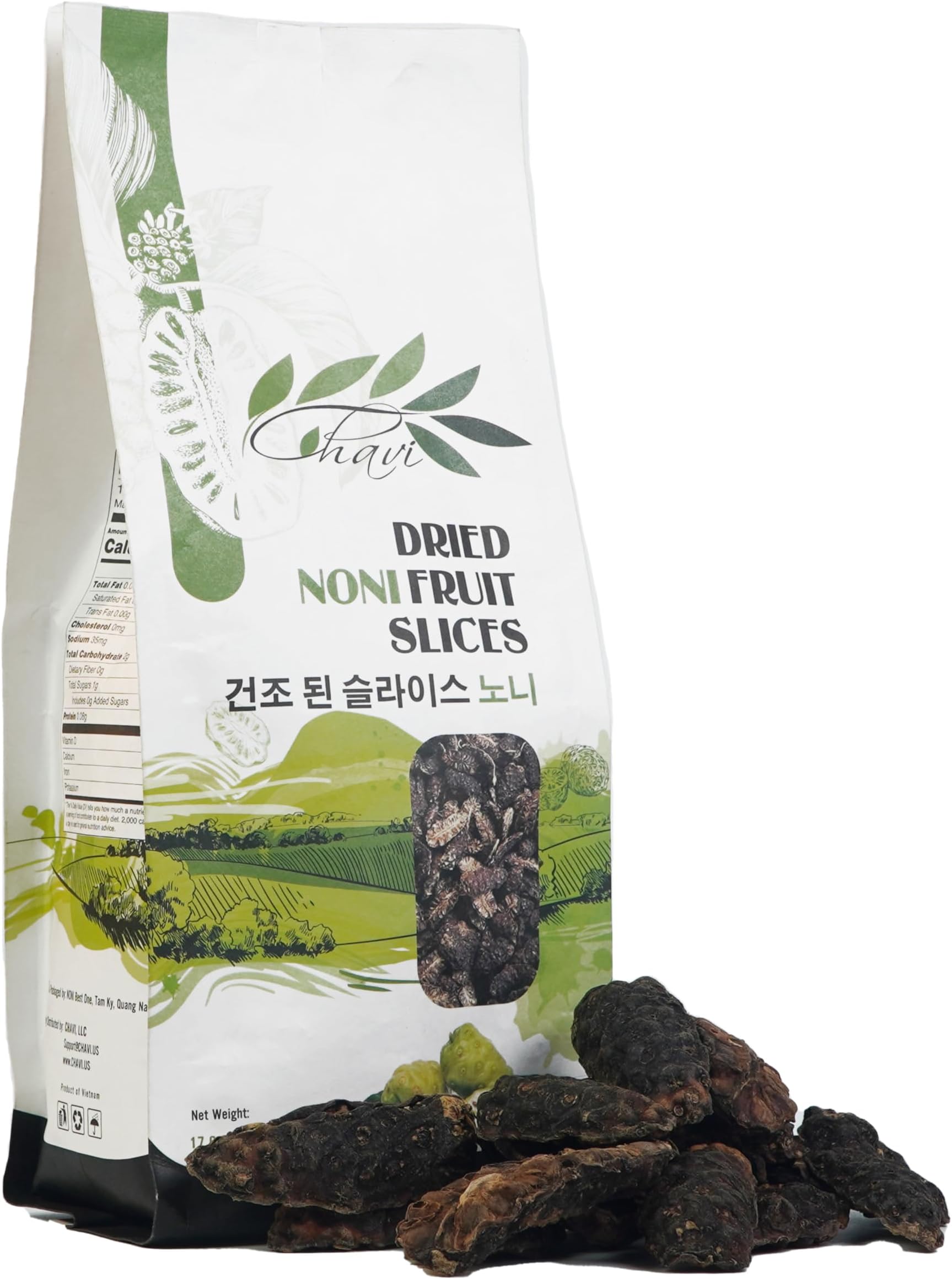 CHAVIDried Noni Slides - 500 Gram | 17.6 oz | Great for making Noni Juice or Tea | Abundant Antioxidants and Amino Acids | Improves Immunity & Antiageing