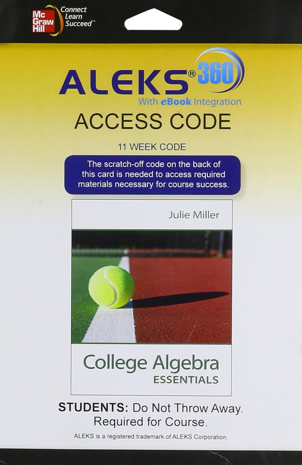 ALEKS 360 Access Card (11 weeks) for College Algebra Essentials McGraw