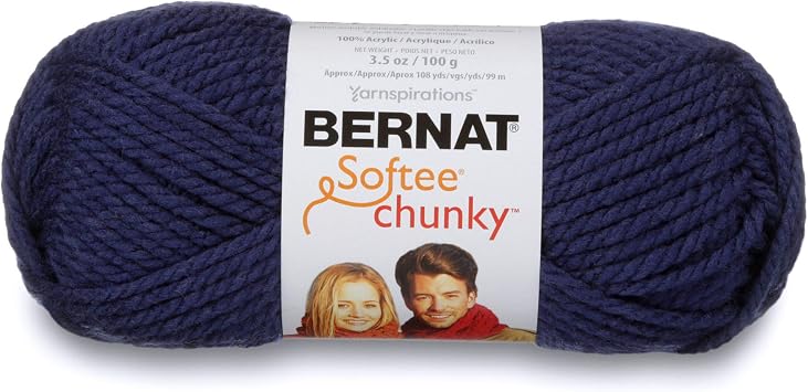 Bernat Softee Chunky Yarn, 3.5 Oz, Gauge 6 Super Bulky, Faded Denim