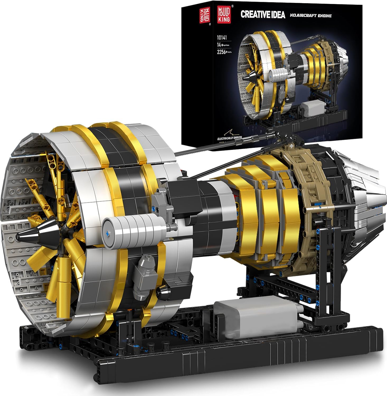 Mould King 10141 MOC Engineering Aircraft Engine Kit - Technology Clamp Blocks, Battery Box, 2256 PCS+ Building Blocks