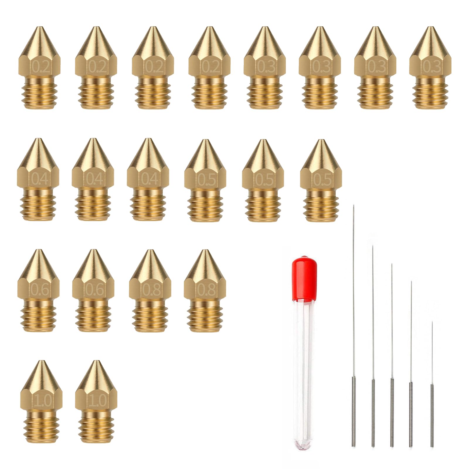 Set 52 Ugelli Per Stampante 3D MK8 - 7 Misure Da 0.2mm A 1.0mm Con Scatola - Foto 5