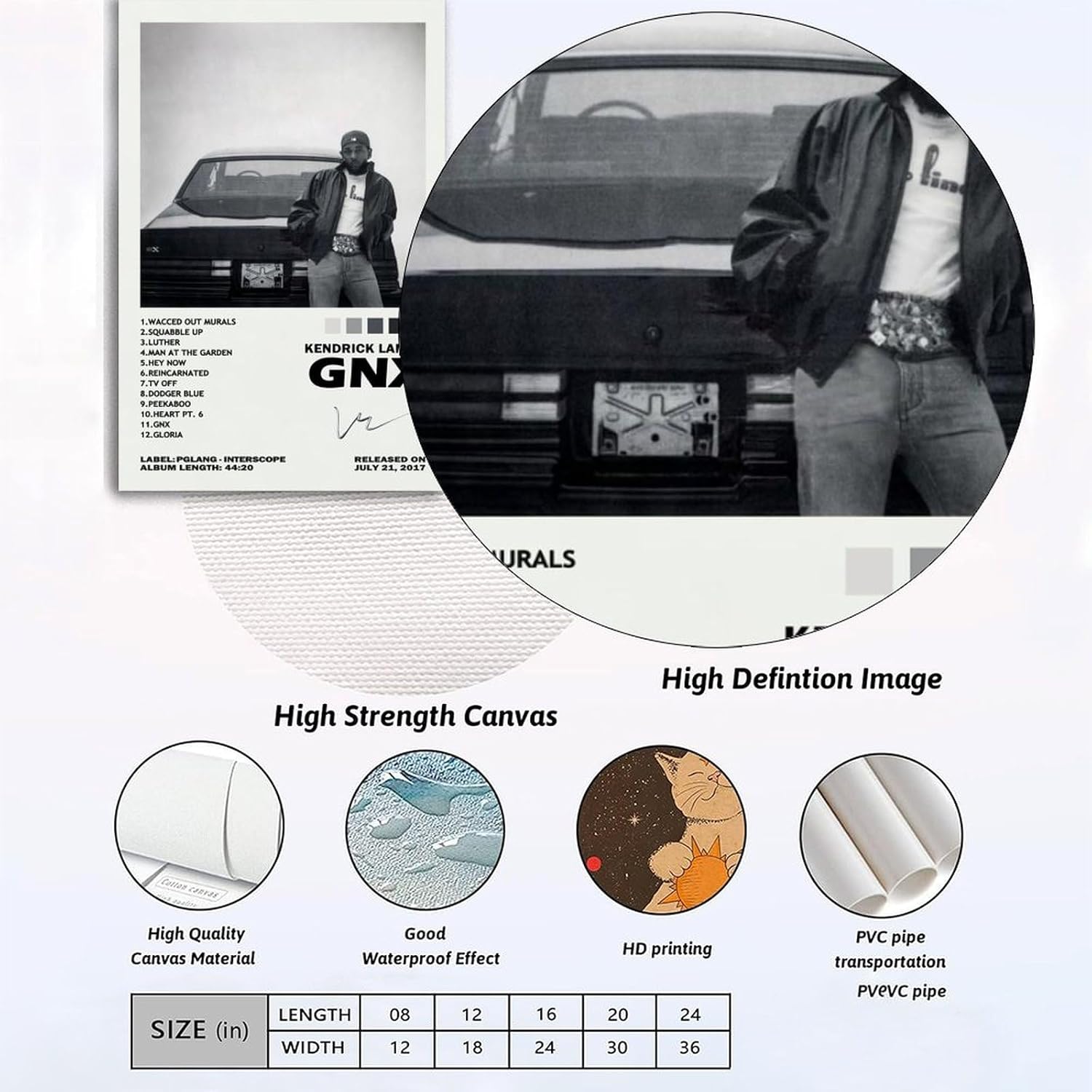 2 PCS Kendrick Poster Lamar Gnx Album Posters for Room Aesthetic Canvas Wall Art Bedroom Decor 12x18inch(30x45cm)