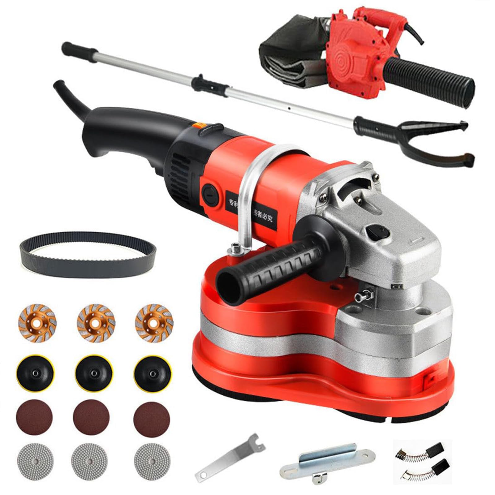 Pulidora de hormigón de 2800 RPM,Lijadora Hormigón,Pulidora Suelos 3000 W, Lijadora Pared con Ajuste 6 Velocidades,Pulidora Pared con 3 Discos Pulido Diferentes,para Lijar, Pulir