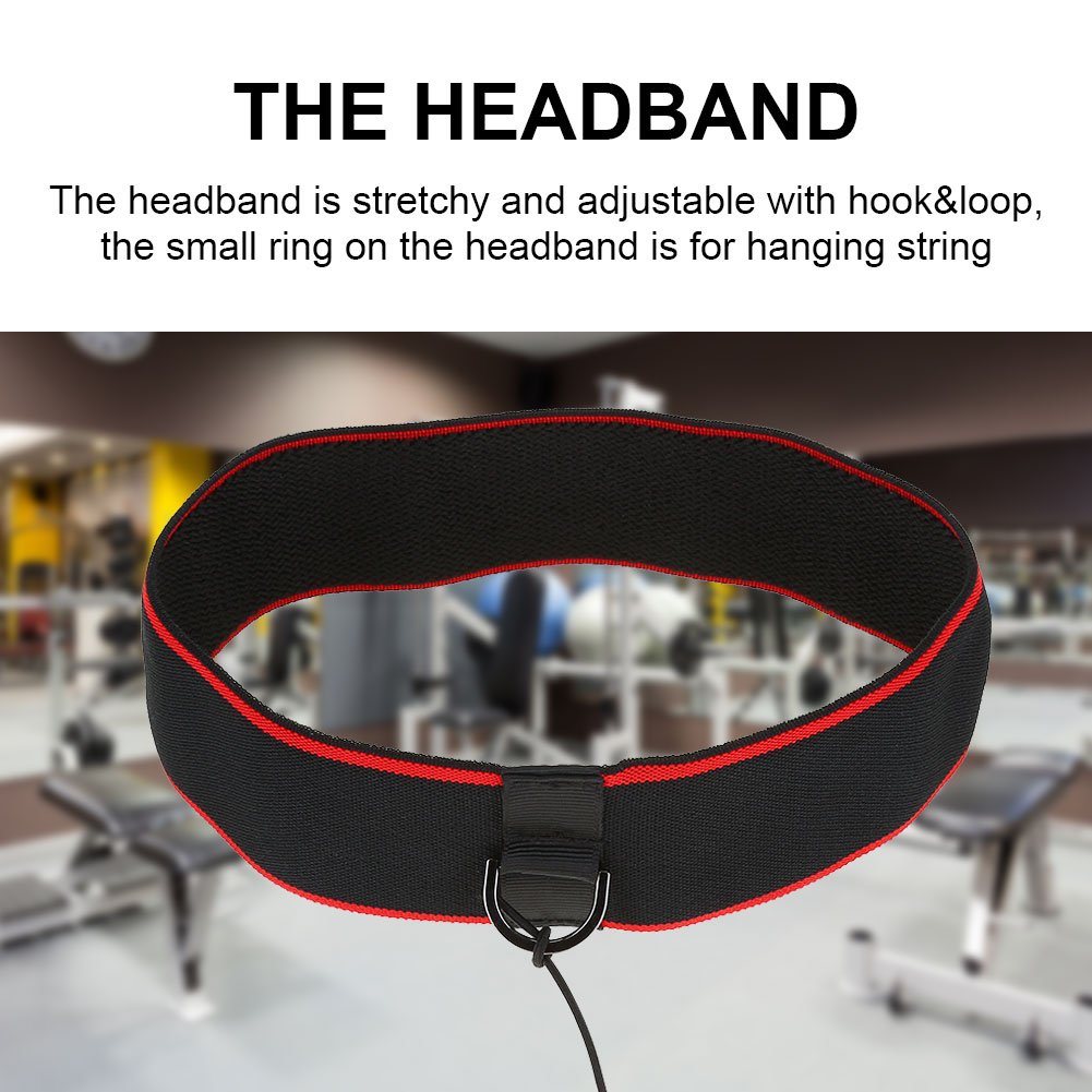 Bokserska piłka na głowę, Punch Speed ​​Headband Ball Gumowa piłka uderzeniowa z opaską, sznurek (czarny pałąk)