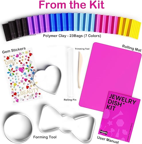 Miniatura 2 de Tomons Haz tus propios platos de joyería de arcilla, kits de manualidades para niñas y niños de 6, 7, 8, 9, 10, 11, 12 años y más, idea de regalo de