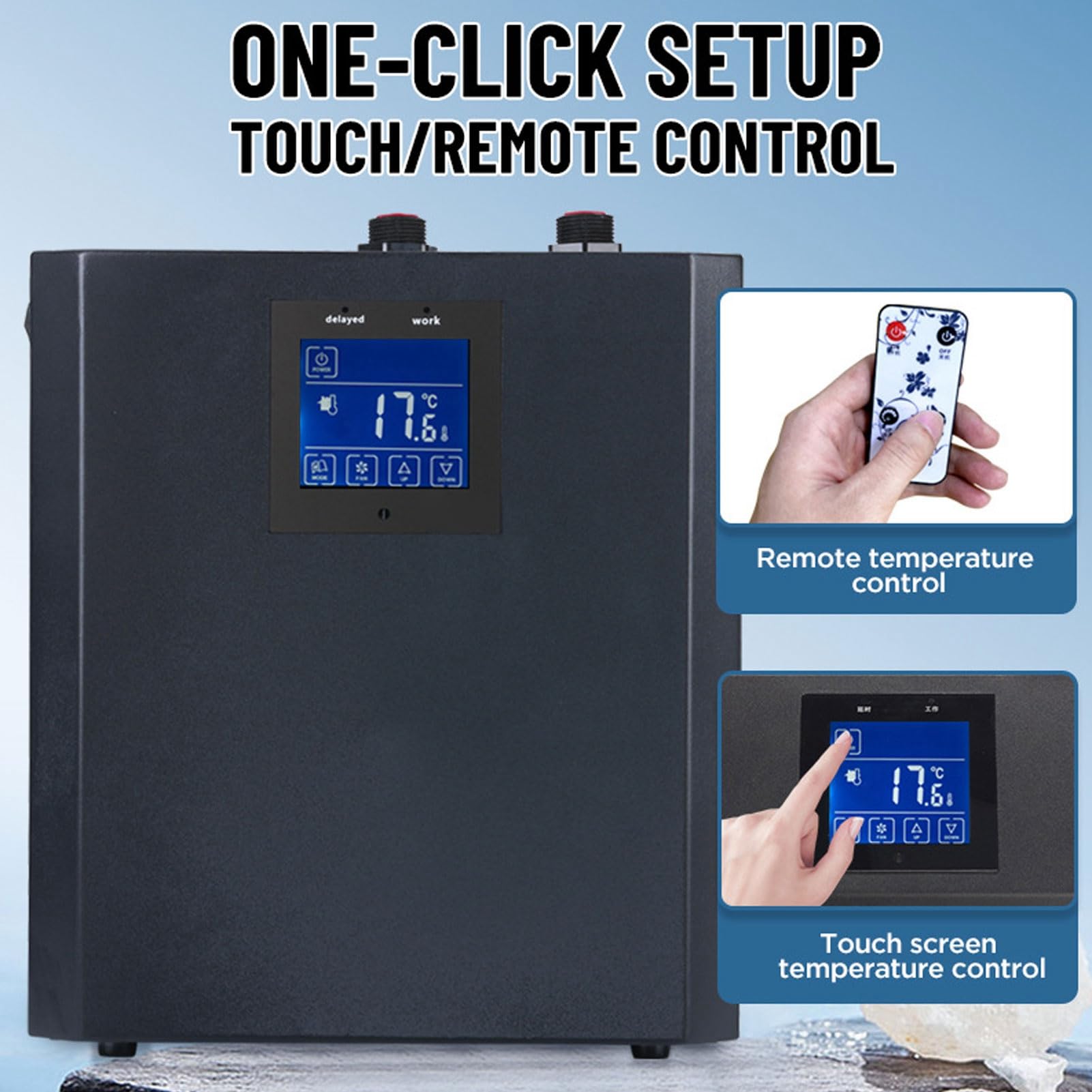 Ice Bath Chiller Low Noise Cooling System LCD Touchscreen 3 Modes 1/3 Home Hotel Outdoor Use (US Plug 110V)