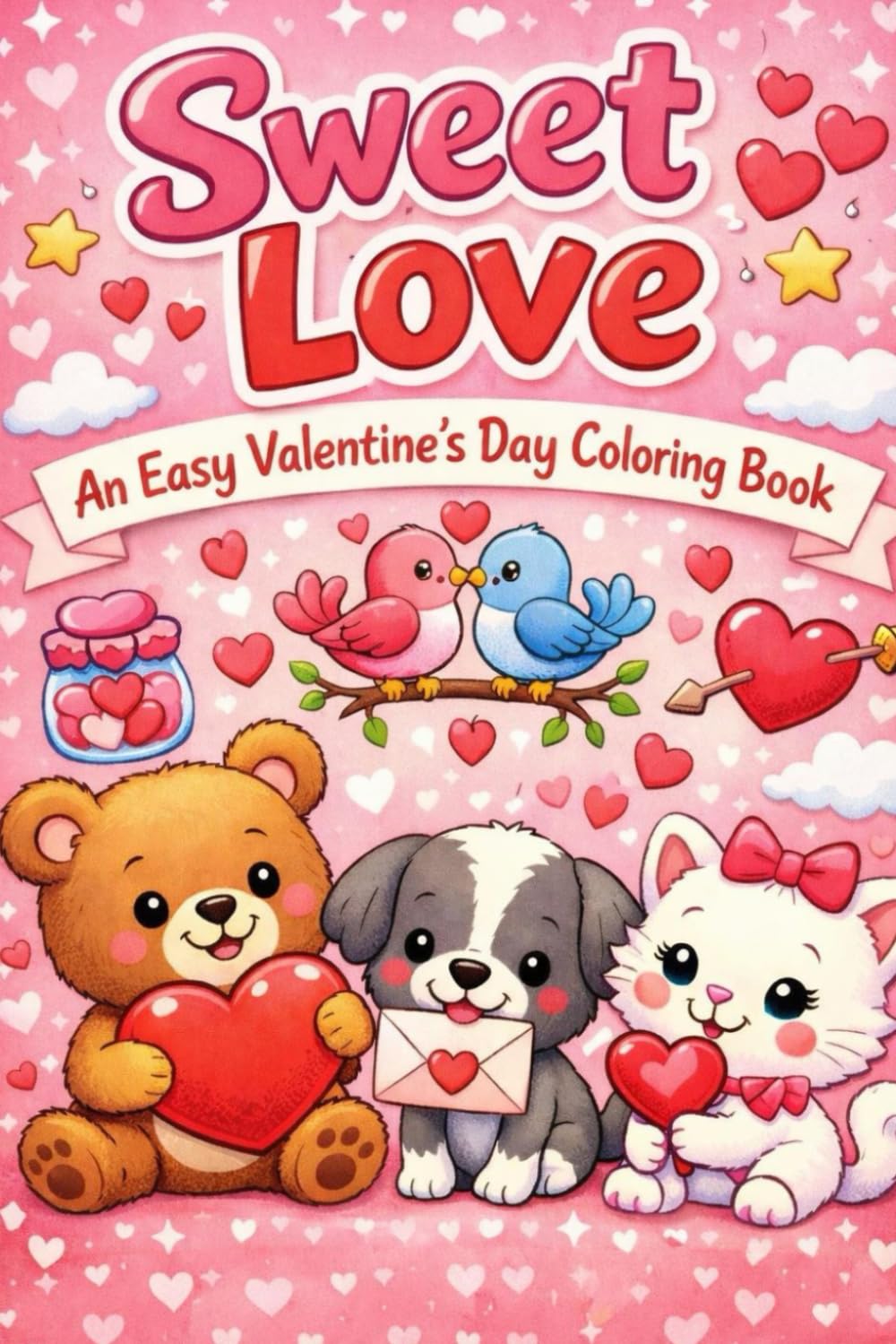 Sweet Love: An Easy Valentine’s Day Coloring Book for Kids, Easy, Adorable and Cute Coloring Book for Kids