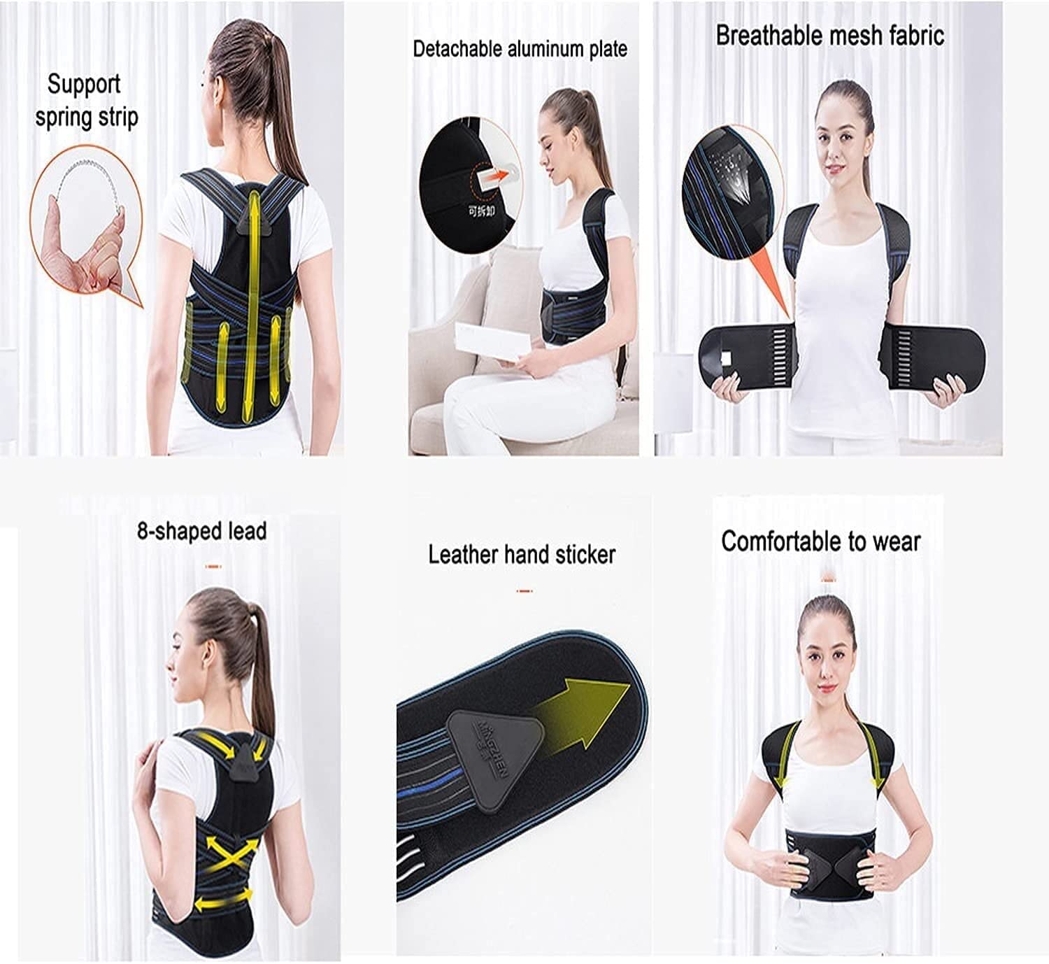 La correzione della postura regolabile correttamente la tua postura in qualsiasi momento al corpo in condizioni confortevoli e sane facili da usare(XL)