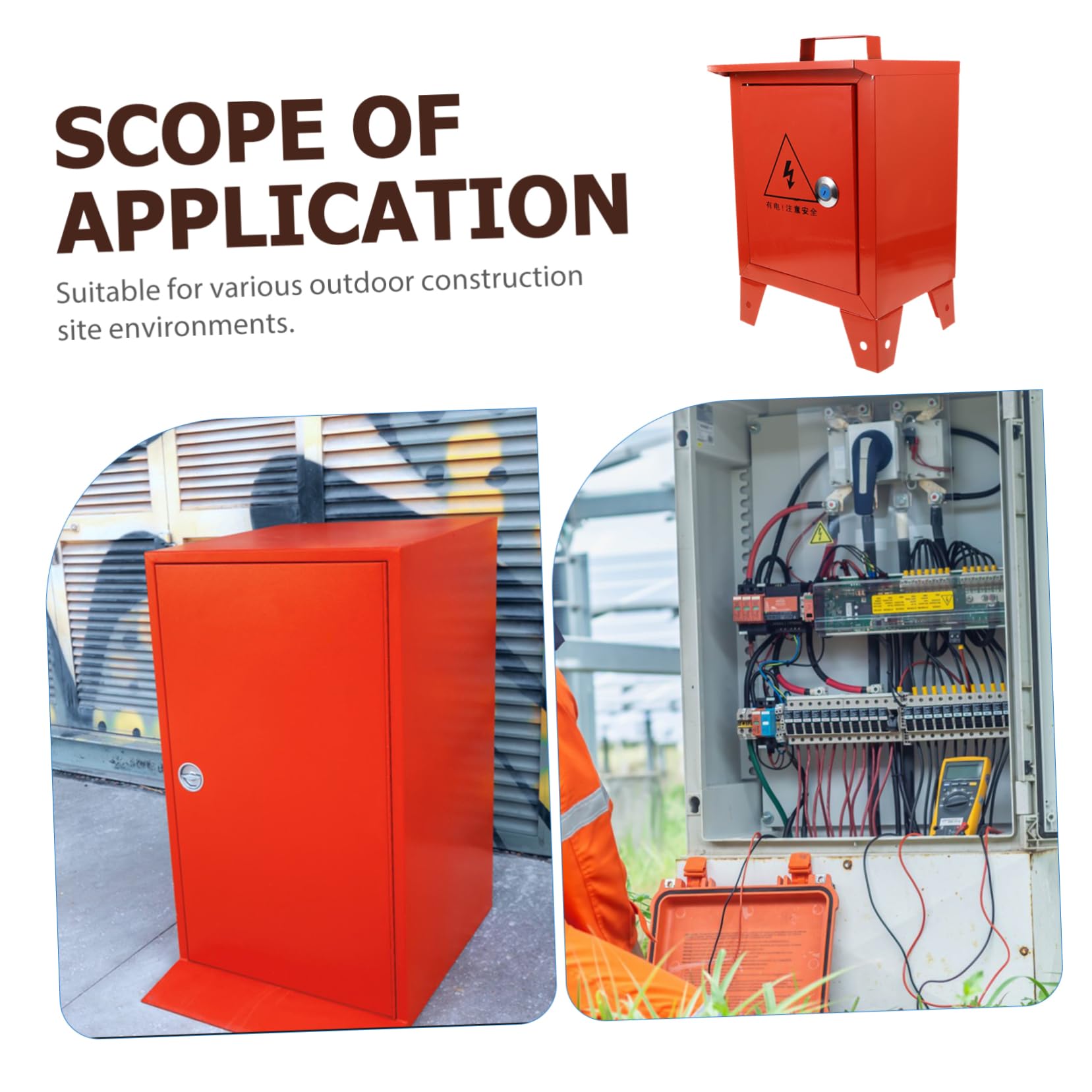 Caja Eléctrica Portátil de Metal Rojo para Obra Exterior E Interior | Protección de Distribución Temporal, Construcción Robusta, Acabado Fácil de Limpiar, Uso en Taller