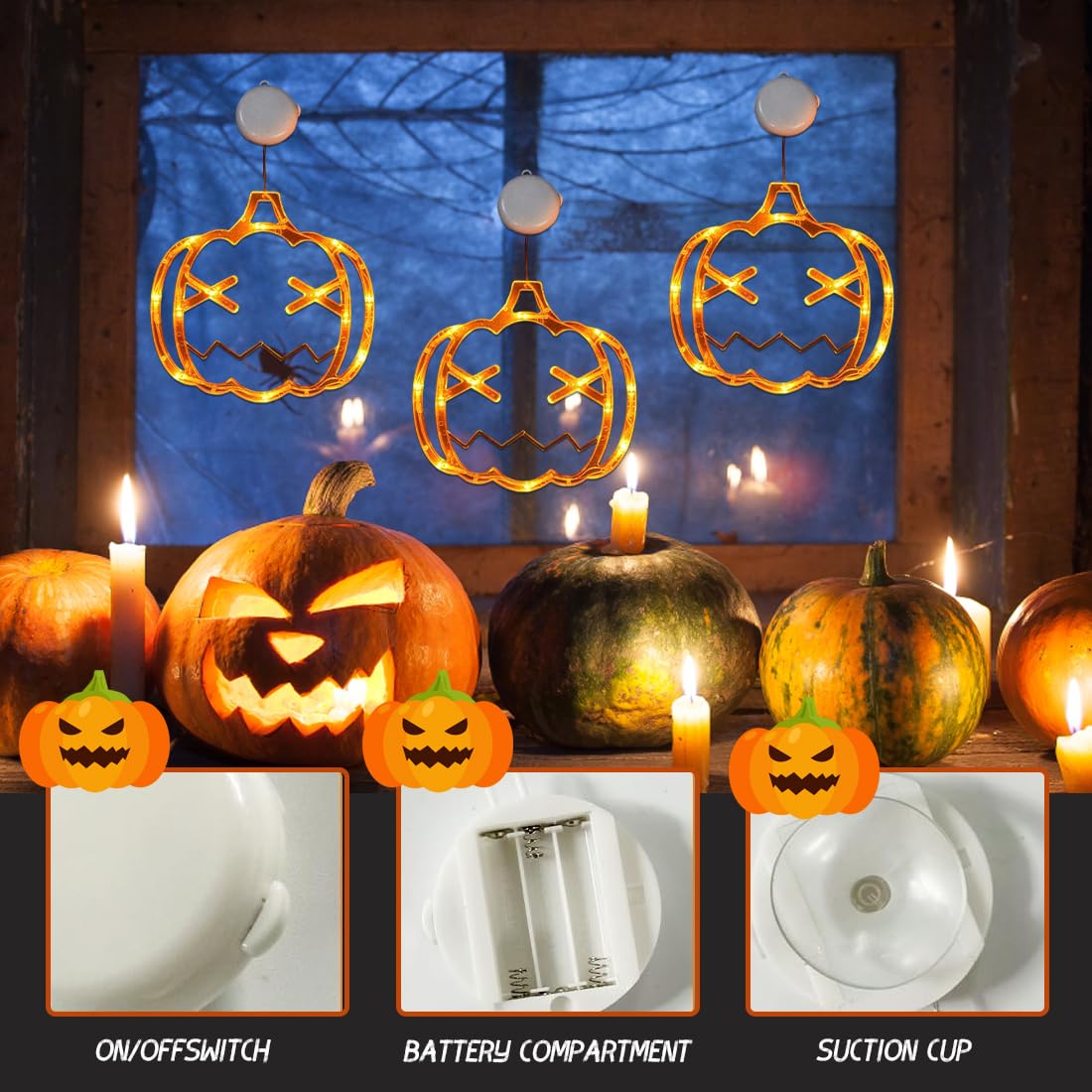 Luci A LED Per Halloween E Feste - 10 Luci A Batteria, Impermeabili, Per Decorazioni Casa E Giardino