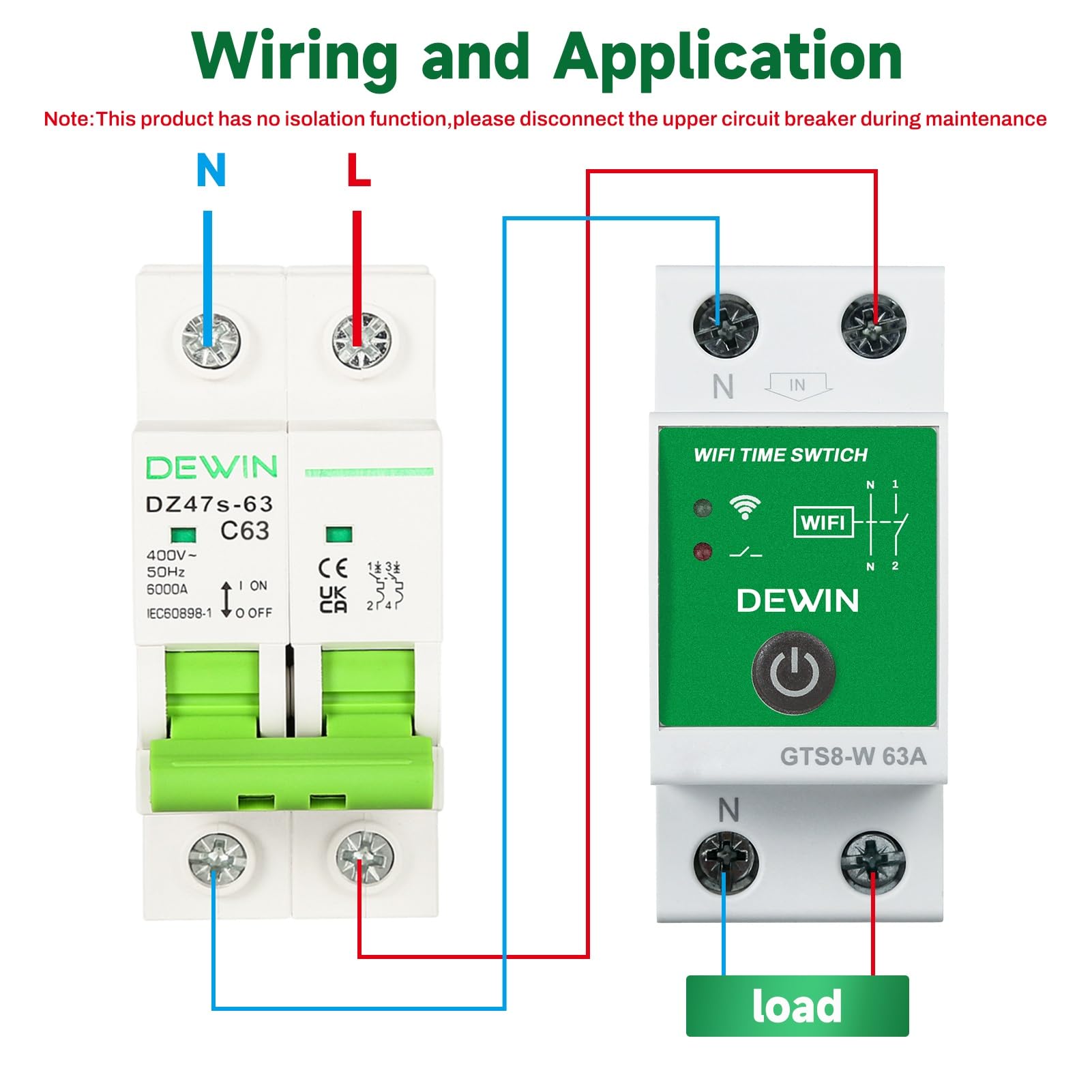 Minuteur WiFi Intelligente, 2P 63A 220V Minuterie Programmable WiFi Rail DIN Horloge Modulaire Connectée WiFi Compatible avec Le contrôle à Distance Via l'app Tuya