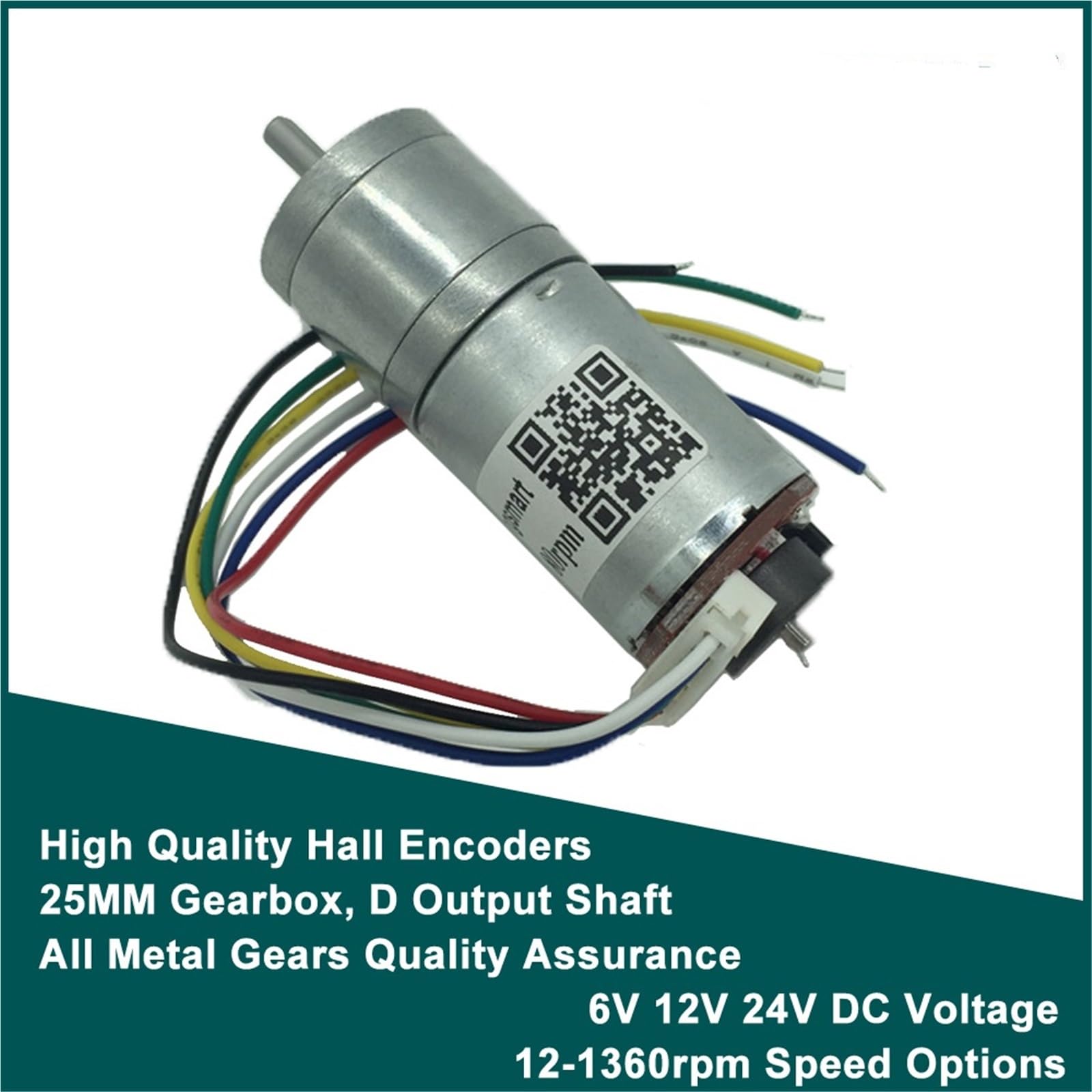 JGA25-371 enkoder motoreduktora 12 V DC, 18-1930 obr./min, odwrócona regulacja prędkości, silnik elektryczny (1 szt.) (46 obr./min, 12 V)