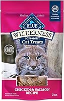 Blue Buffalo Wilderness Grain-Free Chicken & Salmon Soft-Moist Cat Treats, 2oz - Real Meat, High Protein Snacks