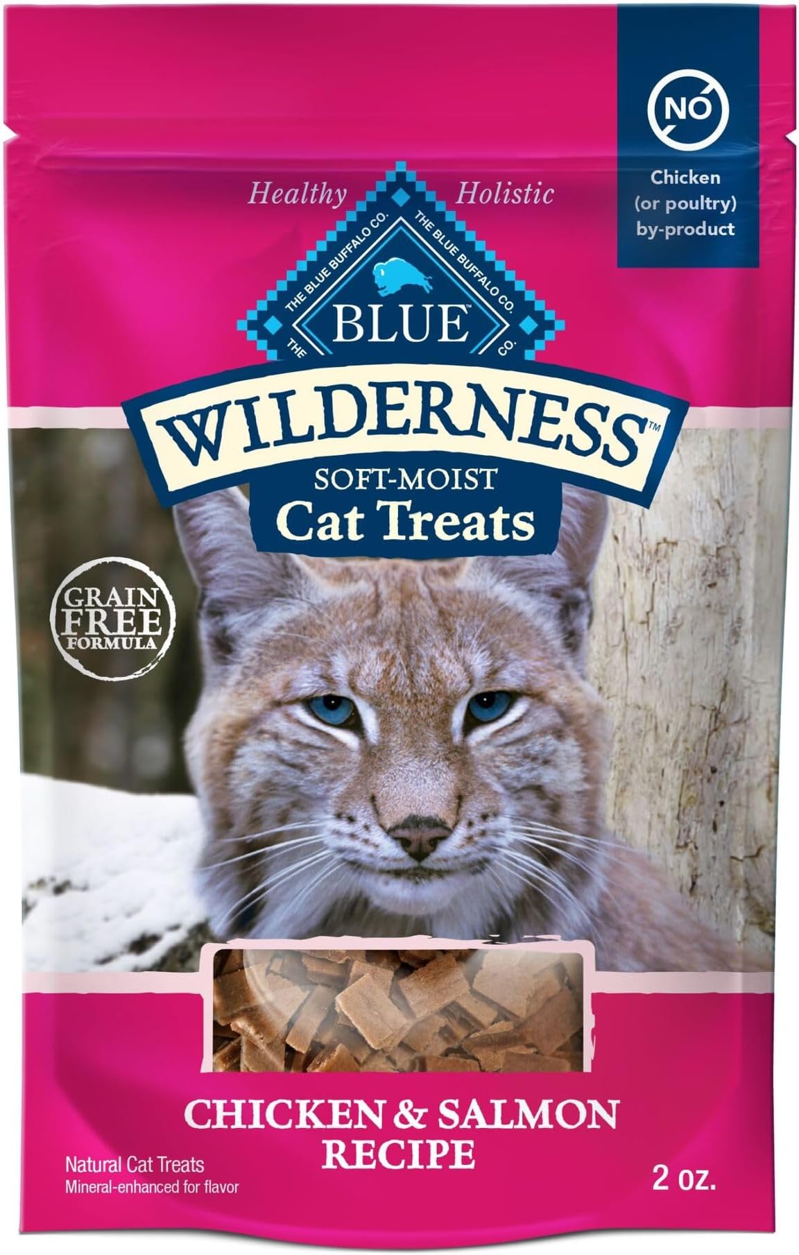 Blue Buffalo Wilderness Grain Free Soft-Moist Chicken & Salmon Cat Treats, 2-oz. Bag