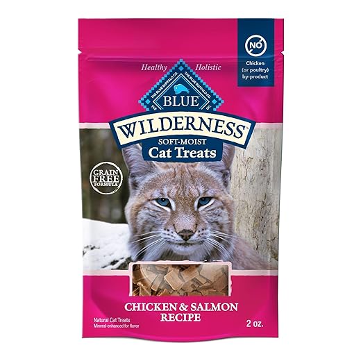 Blue Buffalo Wilderness Grain Free Soft-Moist Chicken & Salmon Cat Treats, 2-oz. Bag