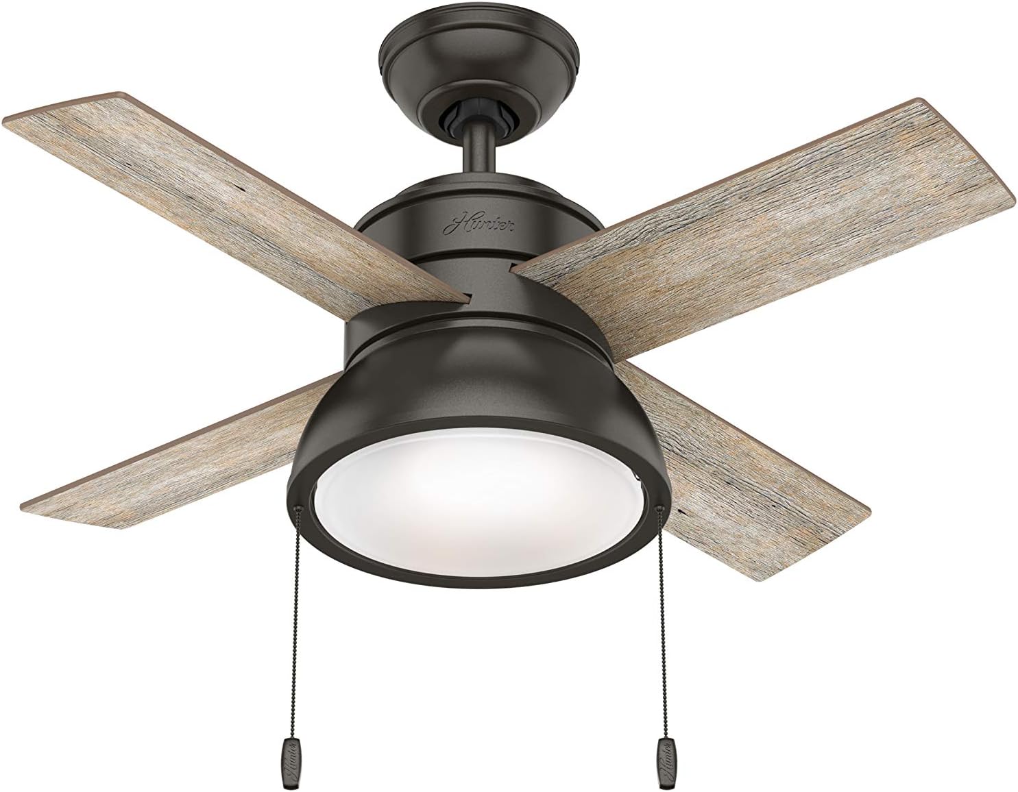 Hunter Fan 36 inch Contemporary Noble Bronze Indoor Ceiling Fan with Light Kit (Renewed)