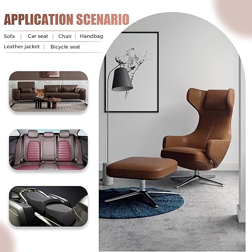 Miniatura 8 de NZDWZDN Parche de reparación de cuero autoadhesivo de 3.74 x 59 pulgadas, kit de reparación de cuero para muebles, cinta de reparación de cuero,