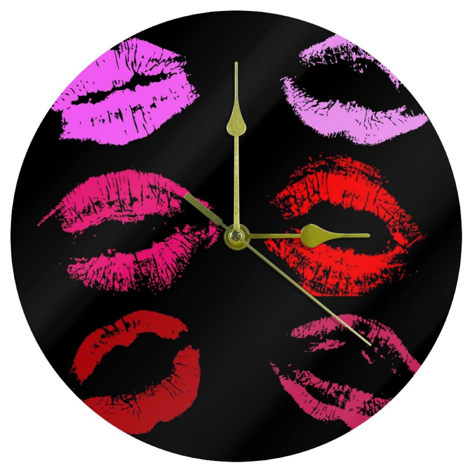 Horloge murale silencieuse sans tic-tac en acrylique noir de 24 cm